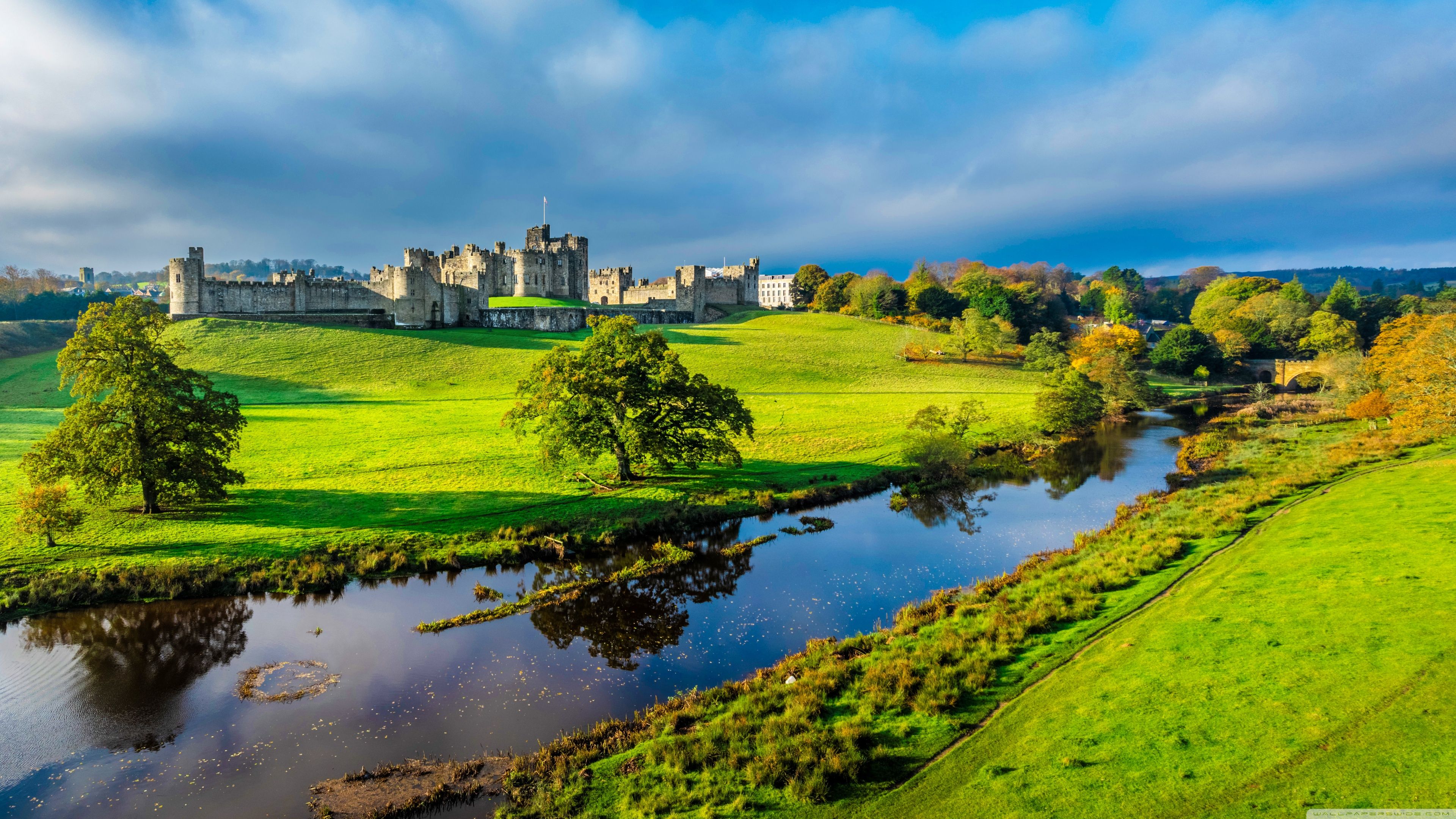3840x2160 Alnwick Castle Northumberland England Drone Landscape 4K UHD Wallpaper for UltraHD Desktop and TV : Widescreen and UltraWide Display : Dual and Triple Monitor