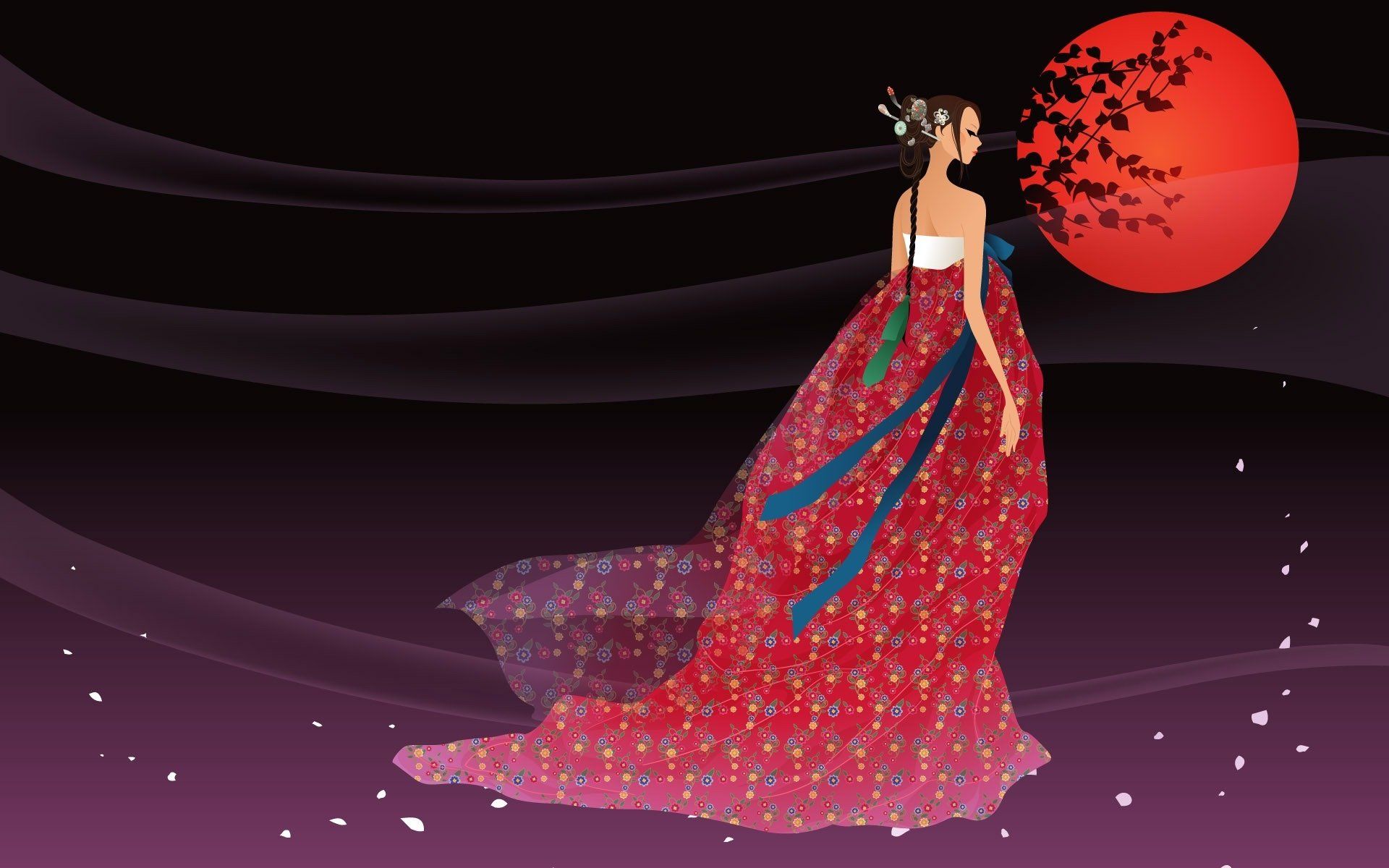 1920x1200 Moonlit Hanbok