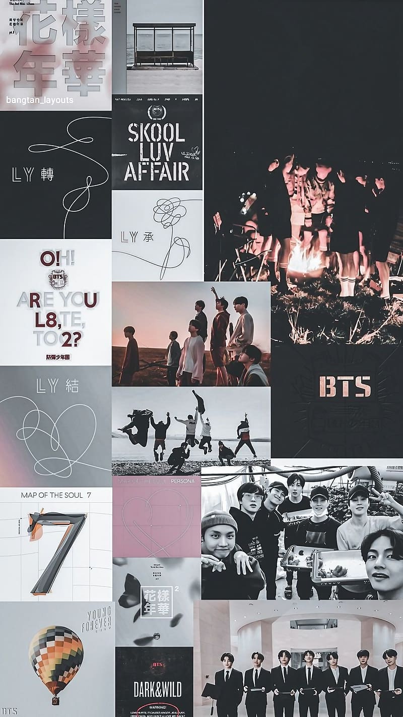800x1422 Aesthetic Bts, Black And White Collage, korean singer, kpop, HD phone wallpaper