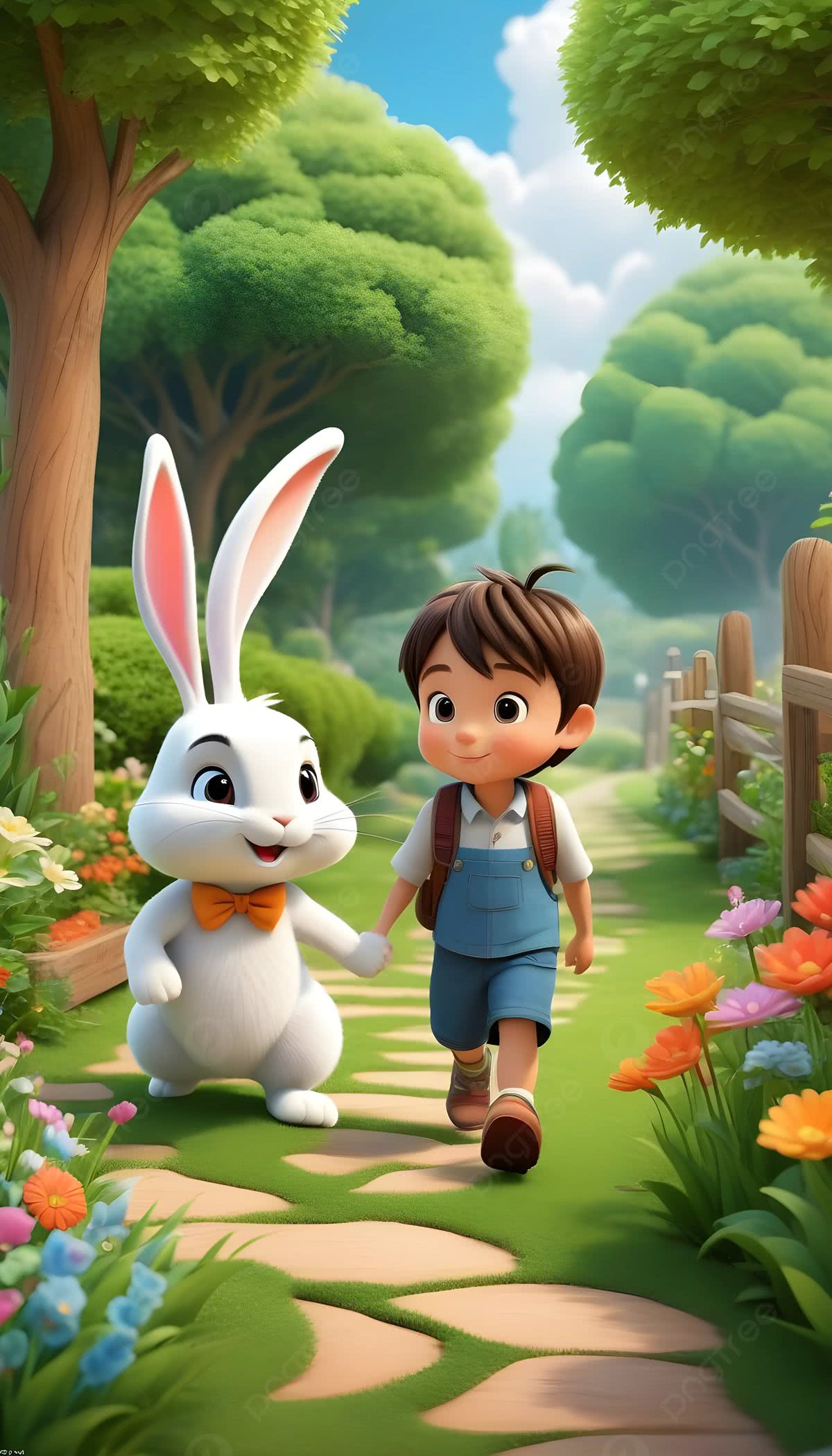 1200x2100 Cartoon Kids Walking Wallpaper Background Wallpaper Image For Free Download