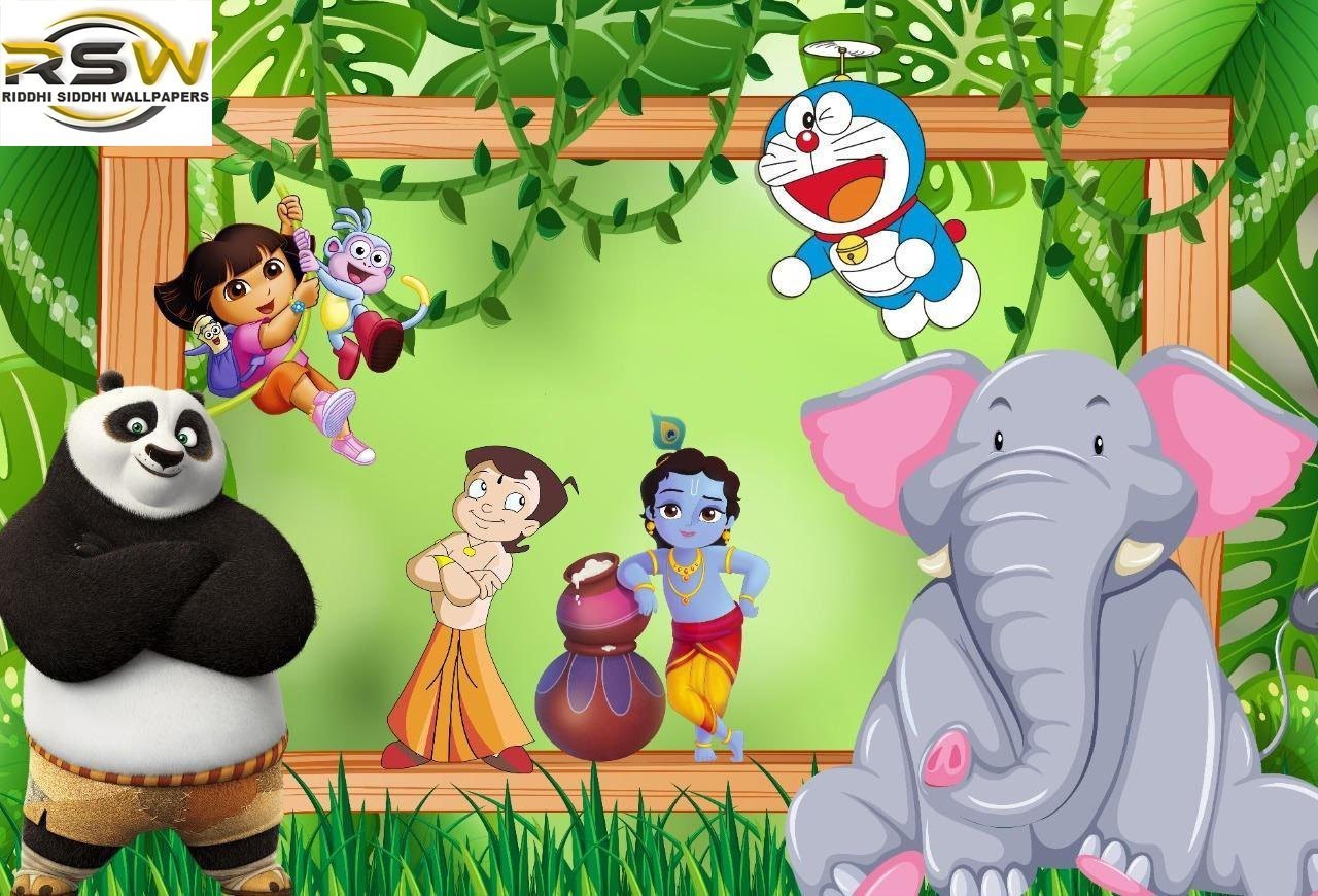 1280x870 PVC Multicolor Kids Cartoon Wallpaper, For Home At ₹ 35 Sq Ft In New Delhi