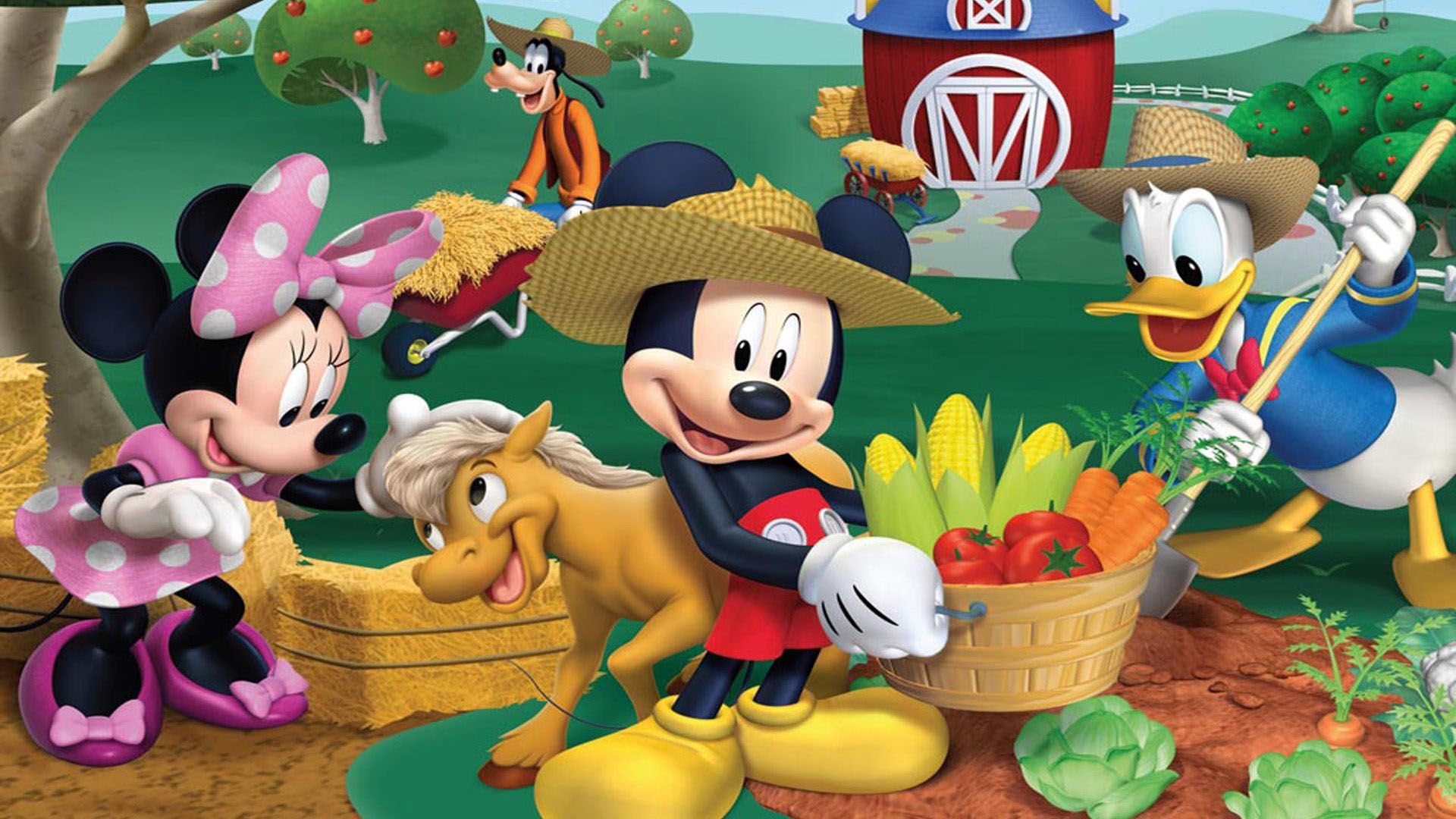 1920x1080 Mickey Mouse Farmer Disney Jigsaw Kids Ravensburger HD Cartoon Wallpaper