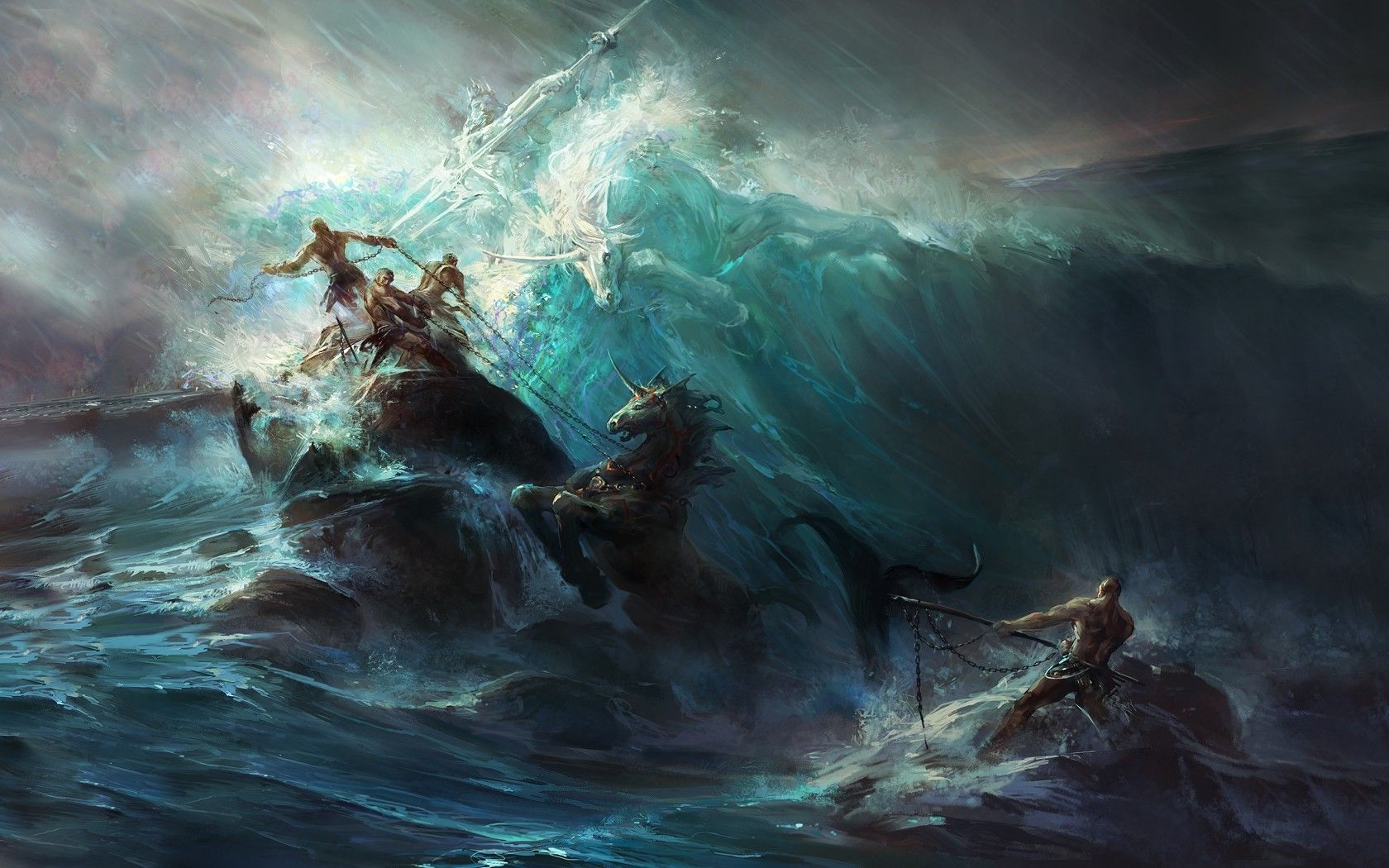 1680x1050 Poseidon Dark Background Wallpaper 112623