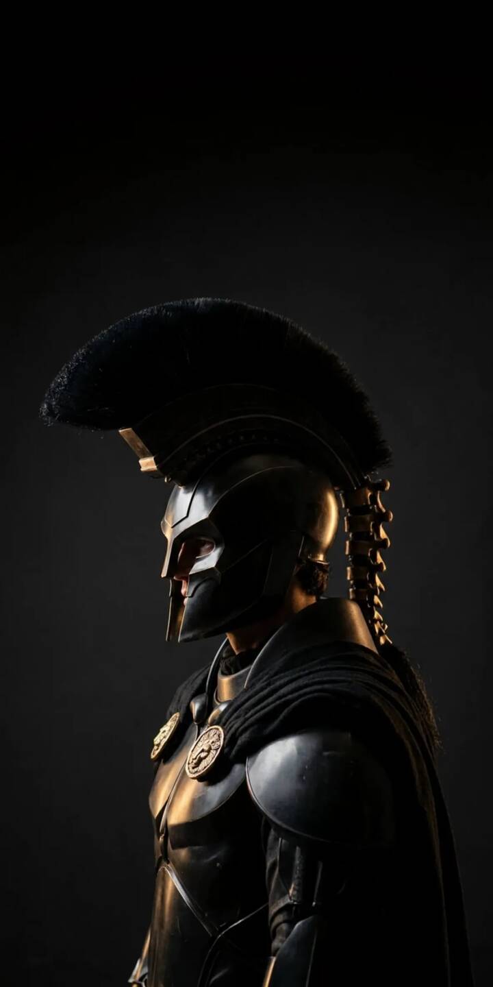 720x1440 Epic Spartan Agamemnon Dark Armor Mobile Wallpaper 4K