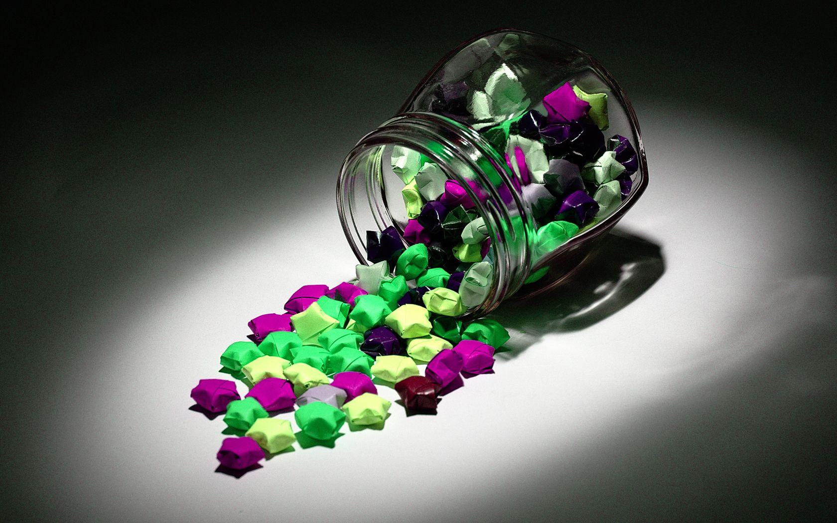1680x1050 Colorful Stars In A Bottle wallpaper