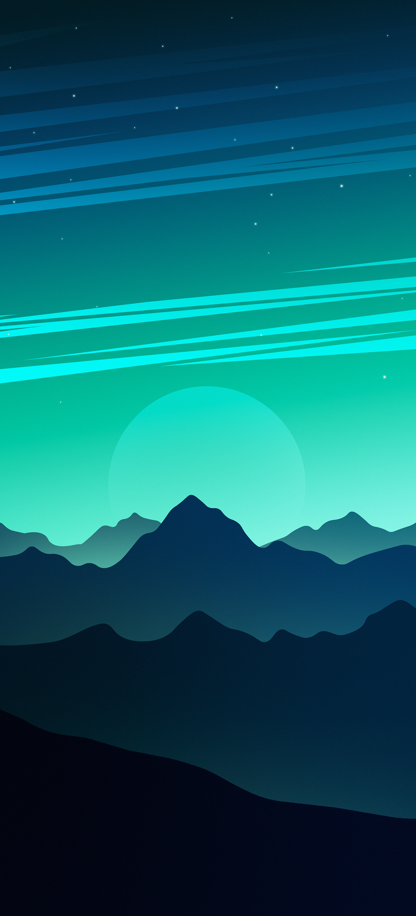 1440x3168 Scenery, Art, Mountains, Sun (1440x3168) & Mobile Wallpaper