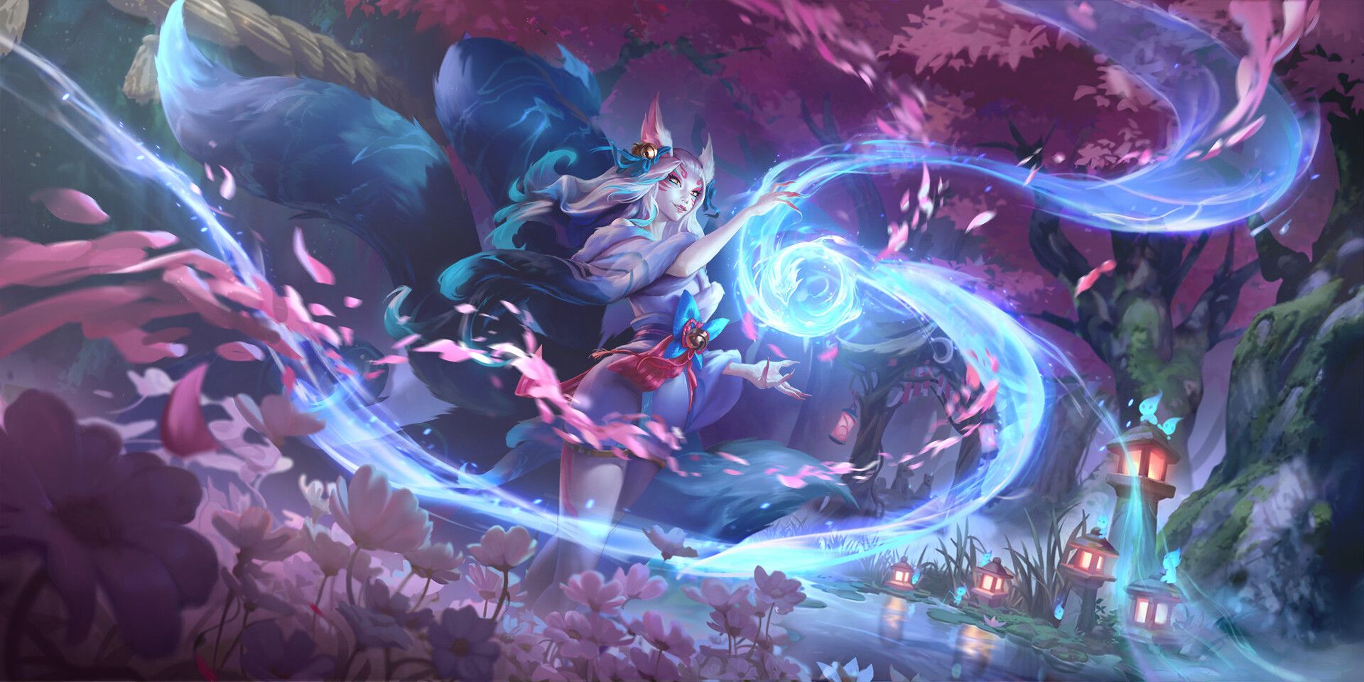 1920x960 Legends of Runeterra blossom Ahri level 2