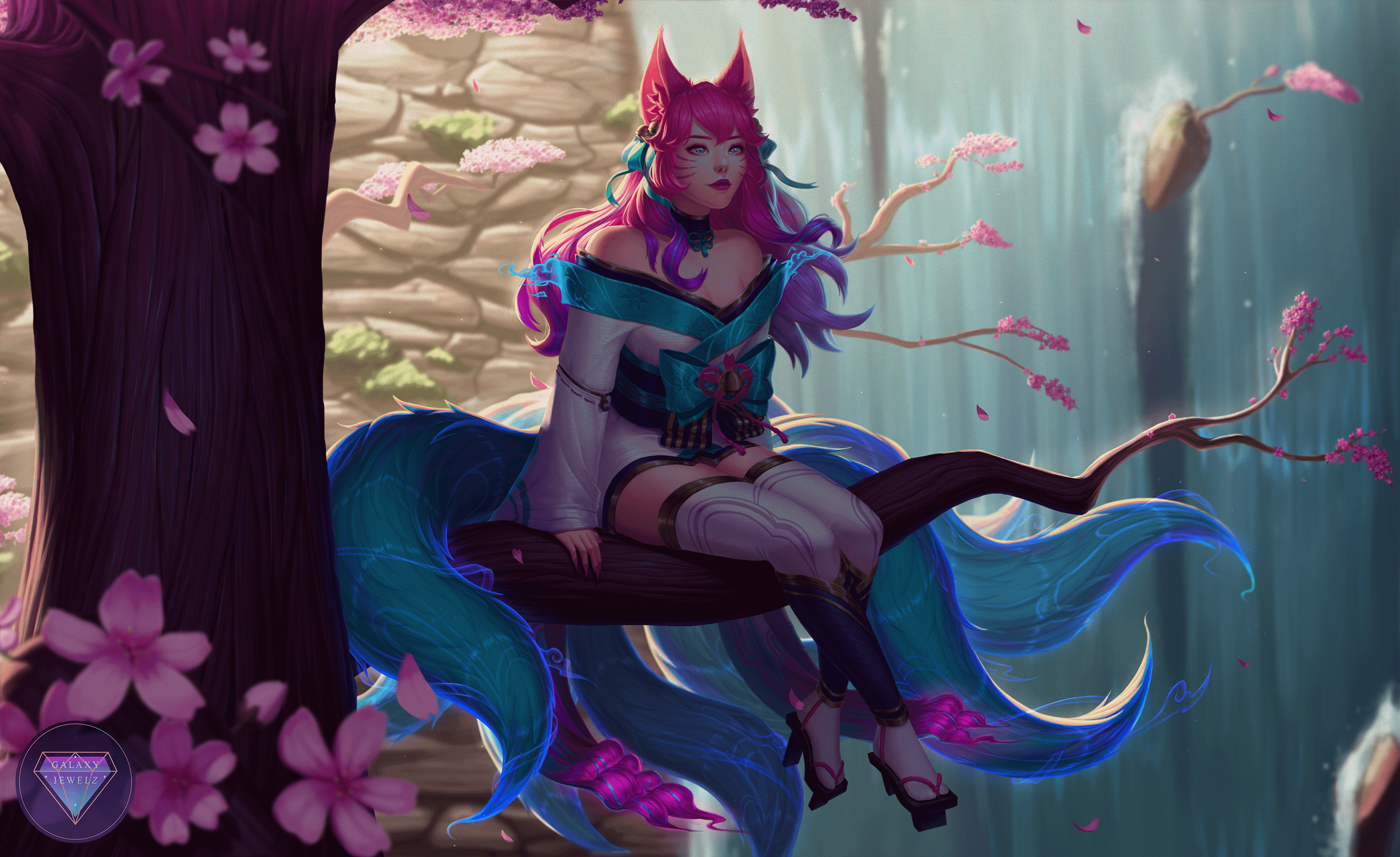 3094x1895 Spirit Blossom Ahri Splash Art