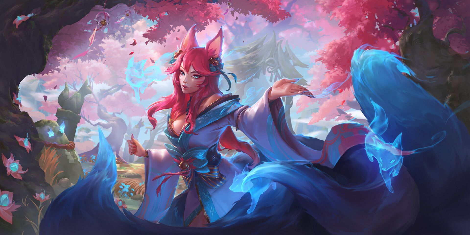 1920x960 Legends of Runeterra blossom Ahri level 1