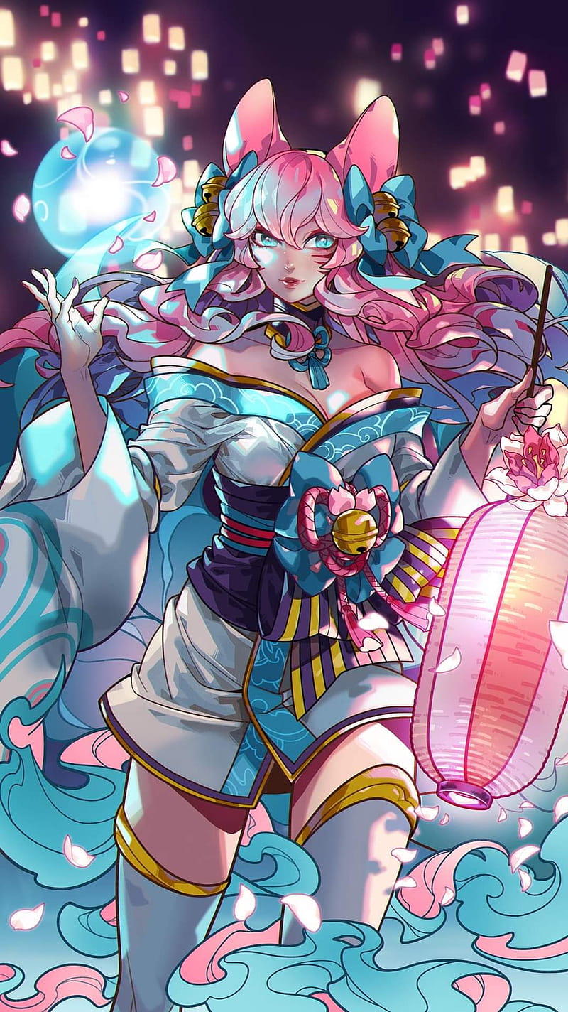 800x1424 Spirit Blossom Ahri, Champion, Game, League, Legends, Lol, Video Game, HD Phone Wallpaper