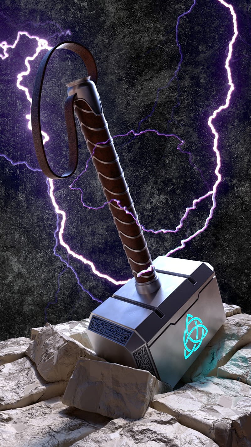 800x1422 Mjolnir, thor, marval, hammer, god of thunder, weapon, god, HD phone wallpaper