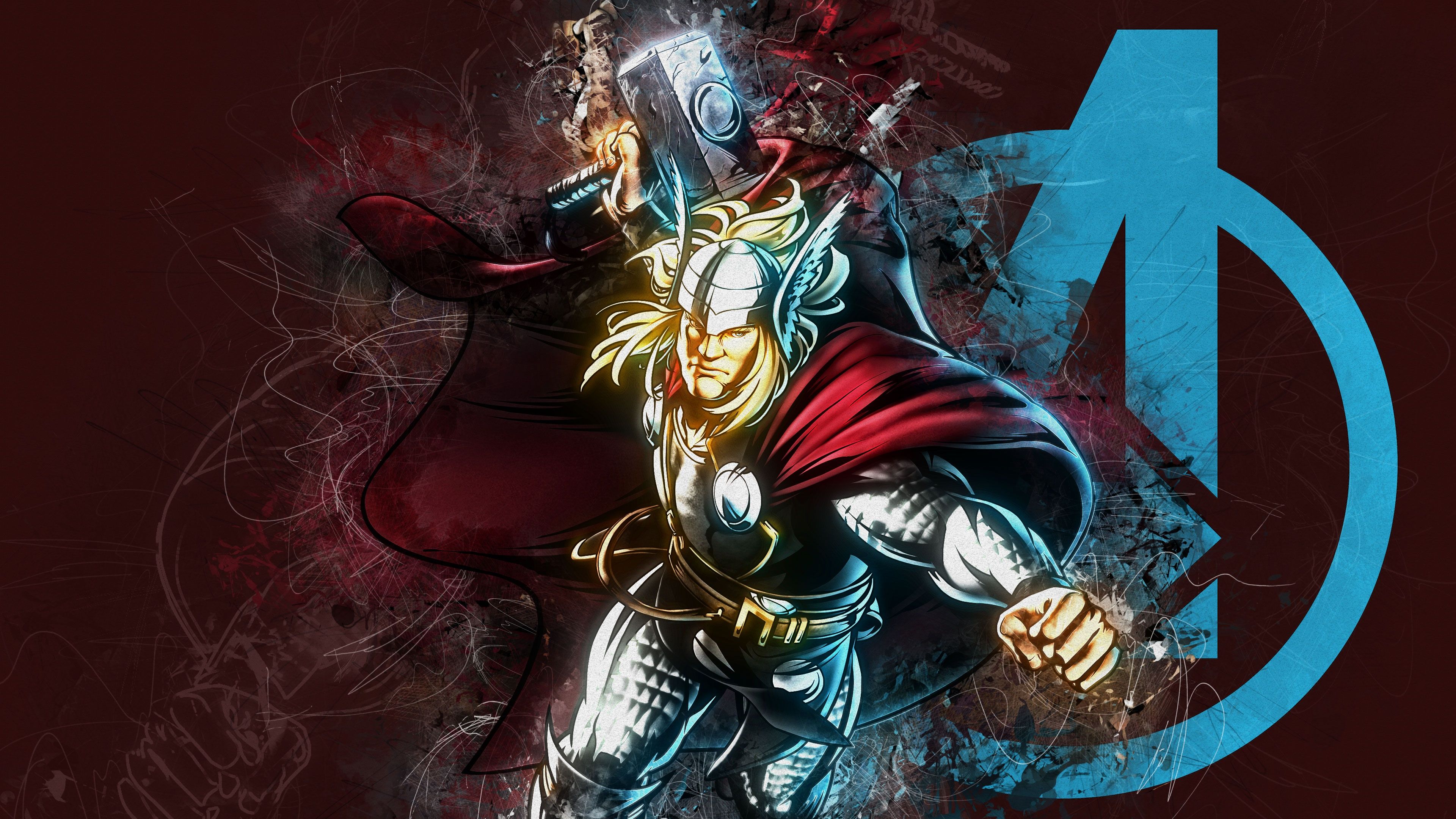 3840x2160 Wallpaper fantasy, Marvel, digital art, Thor, artwork, Comics, fantasy art, Avengers for mobile and desktop, section фантастика, resolution 3840x2160