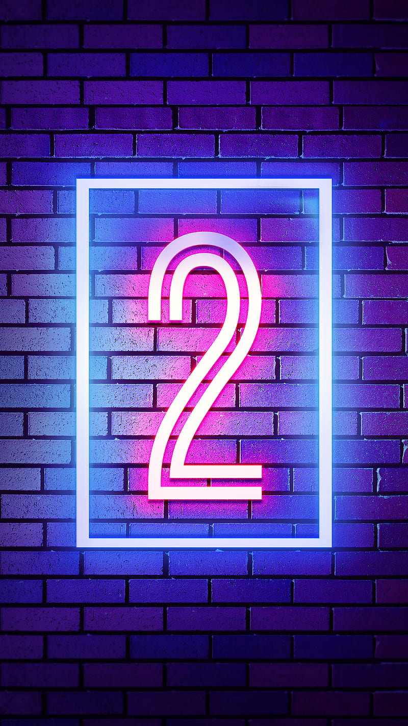 800x1422 Two, 2 number, neon two, two number, HD phone wallpaper