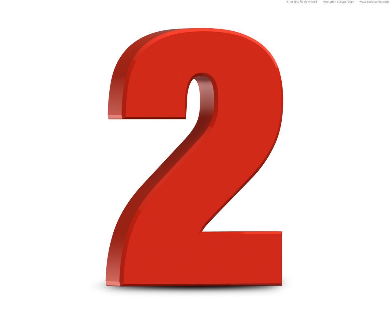 1280x1024 Number 2 Two Simple PNG Transparent Background, Free Download