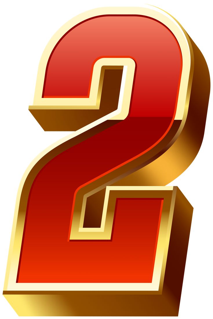 735x1100 Number Two Gold Red Transparent Image