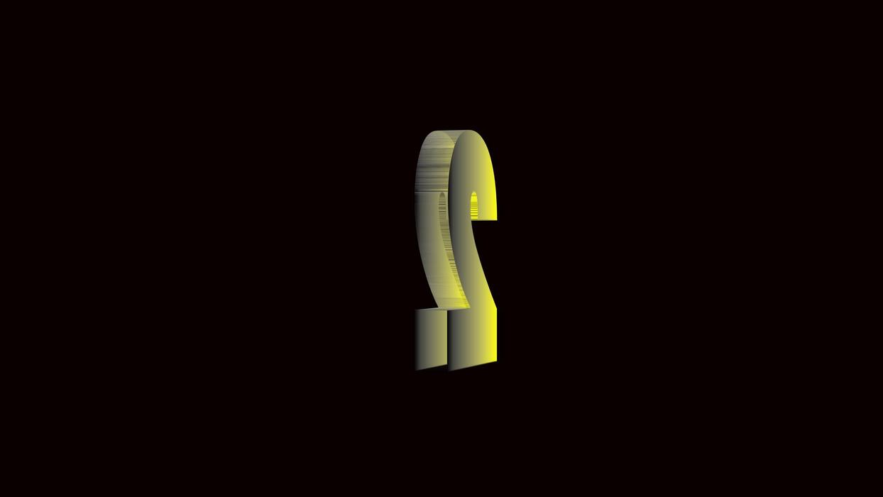 1244x700 Threedimensional number two in yellow to black gradient. Suitable for birthday invitations, anniversary designs, and educational purposes in graphic design