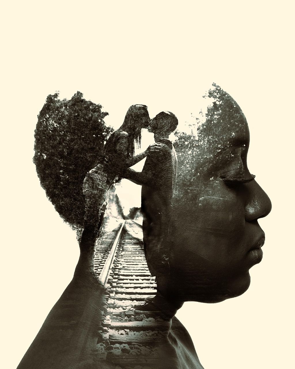 1024x1280 Double Exposure Love Couple Mobile
