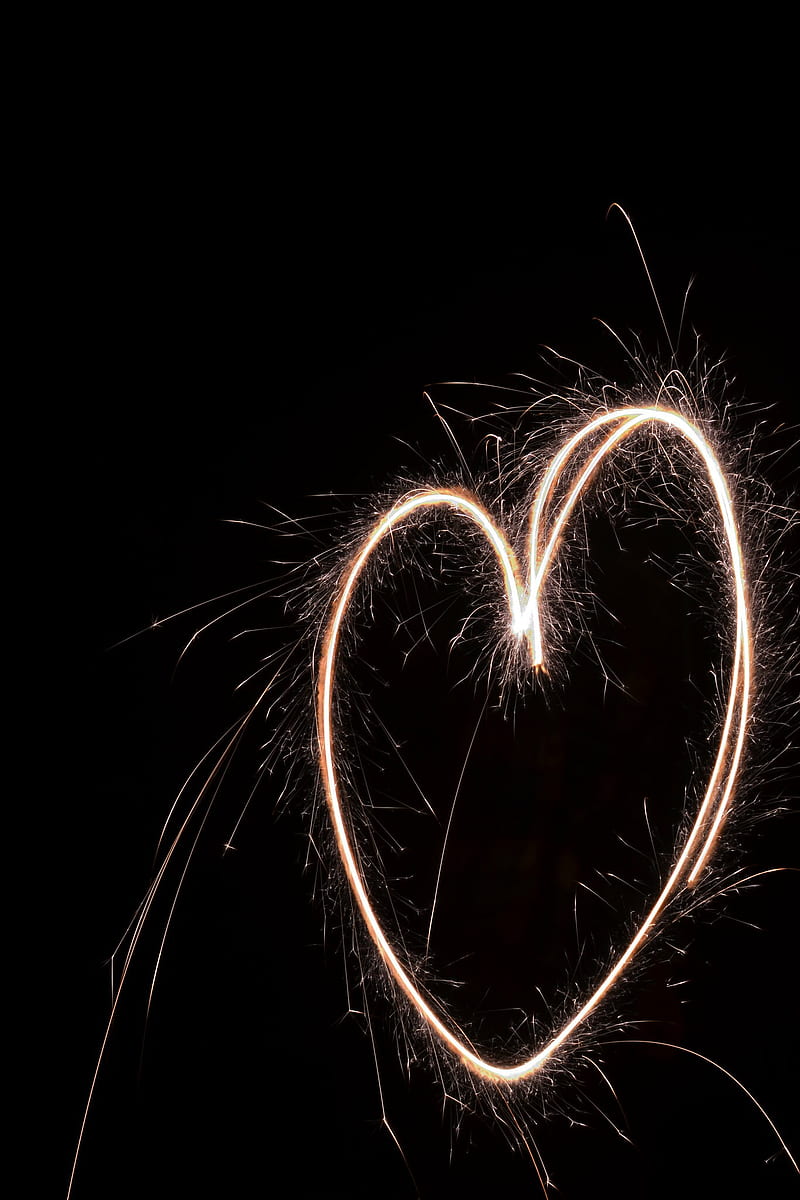 800x1200 Heart, light, sparks, long exposure, HD phone wallpaper