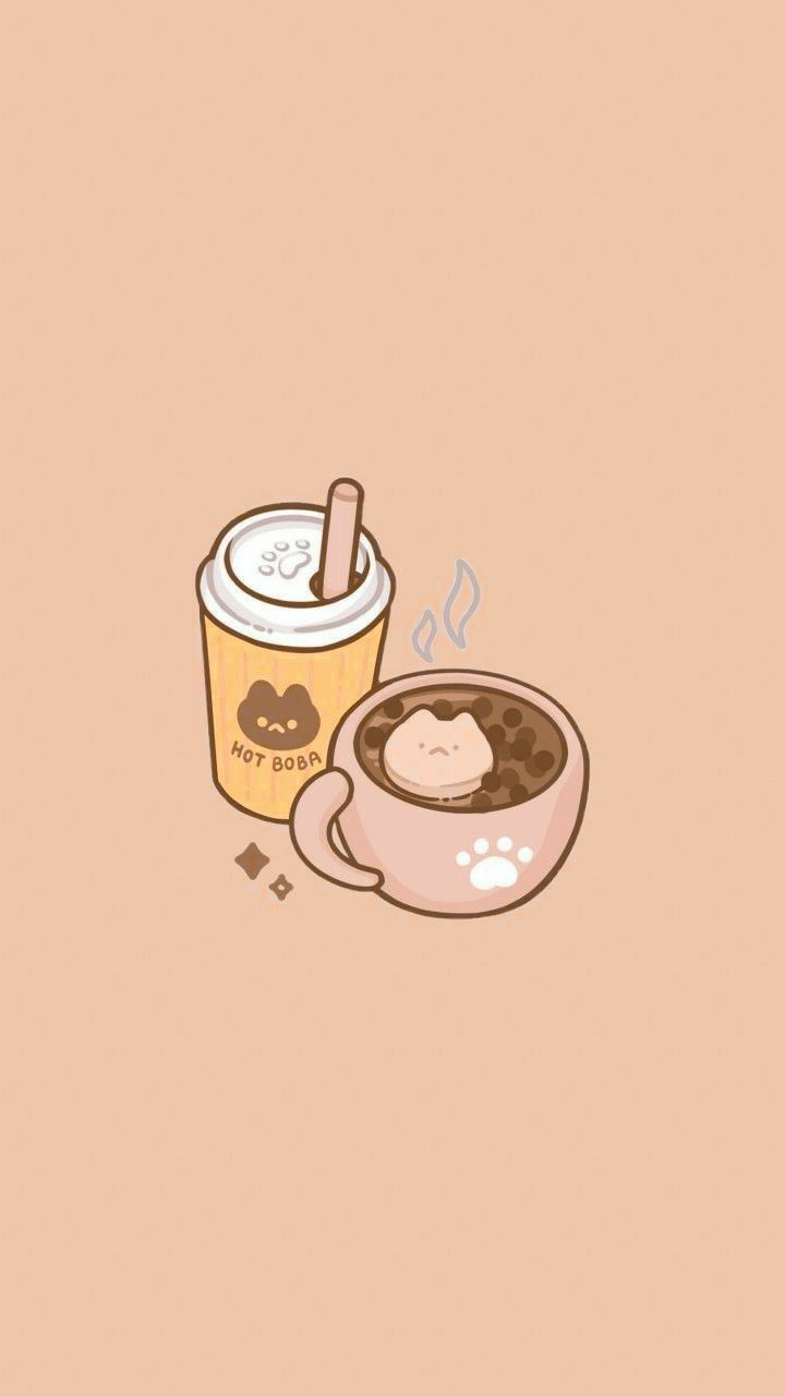 720x1280 Kawaii Coffee Wallpaper