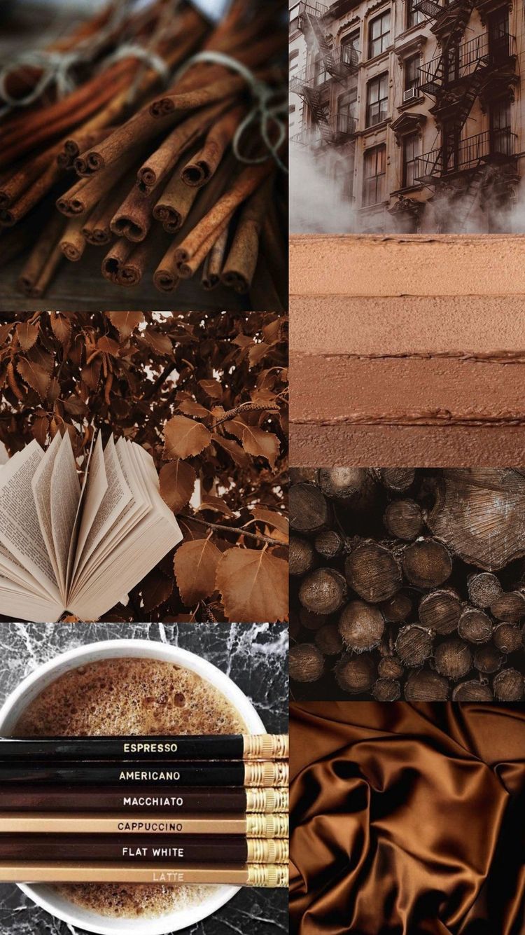 750x1335 Espresso Brown Collage Wallpaper