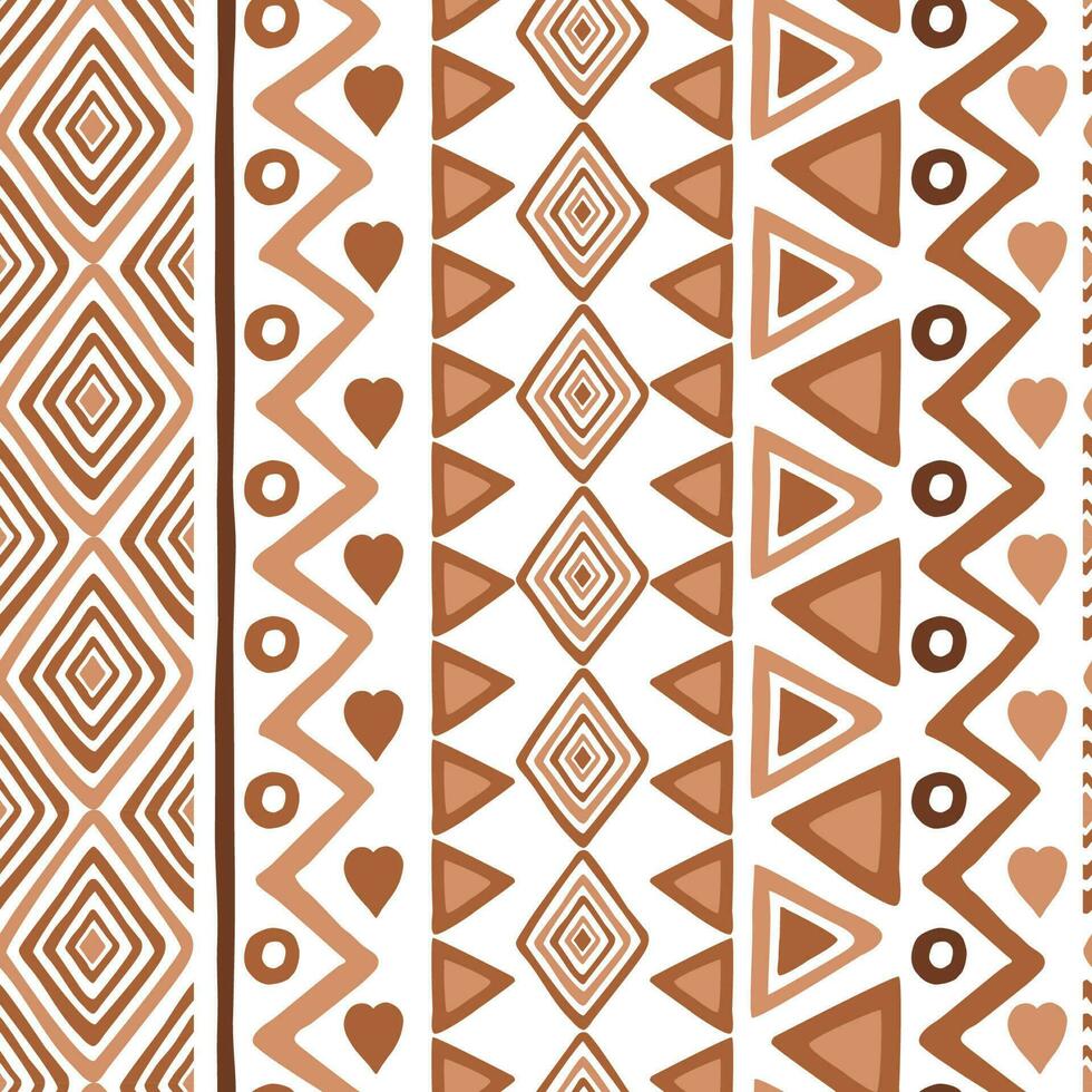 980x980 Seamless ethnic pattern textures. Light brown, caramel and coffee colors. Native abstract geometric pattern for fabric, textile or wallpaper made on white background. Vertical backdrop