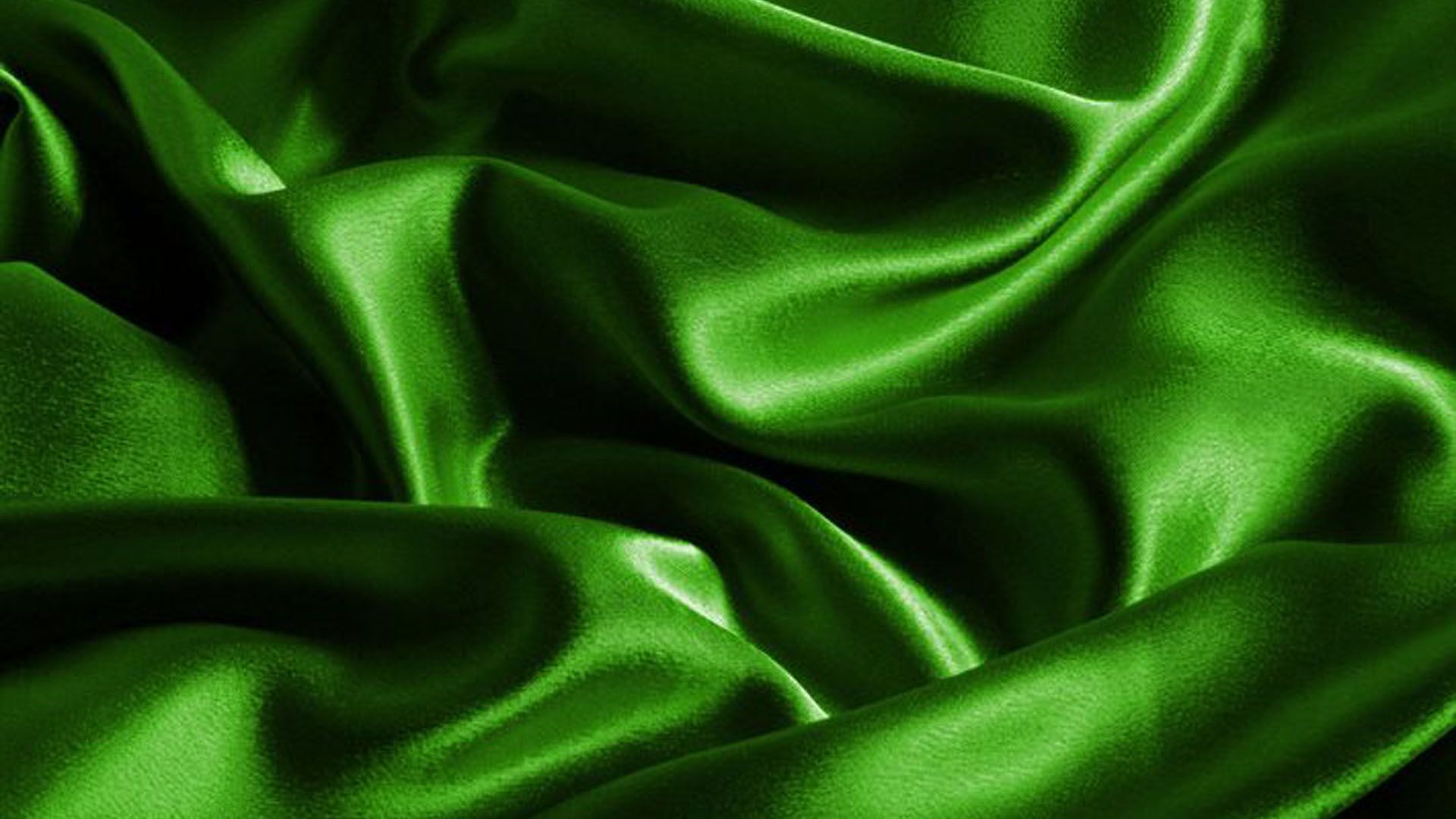 1920x1080 Wavy Dark Green Silk Satin Texture Background HD Silk Wallpaper