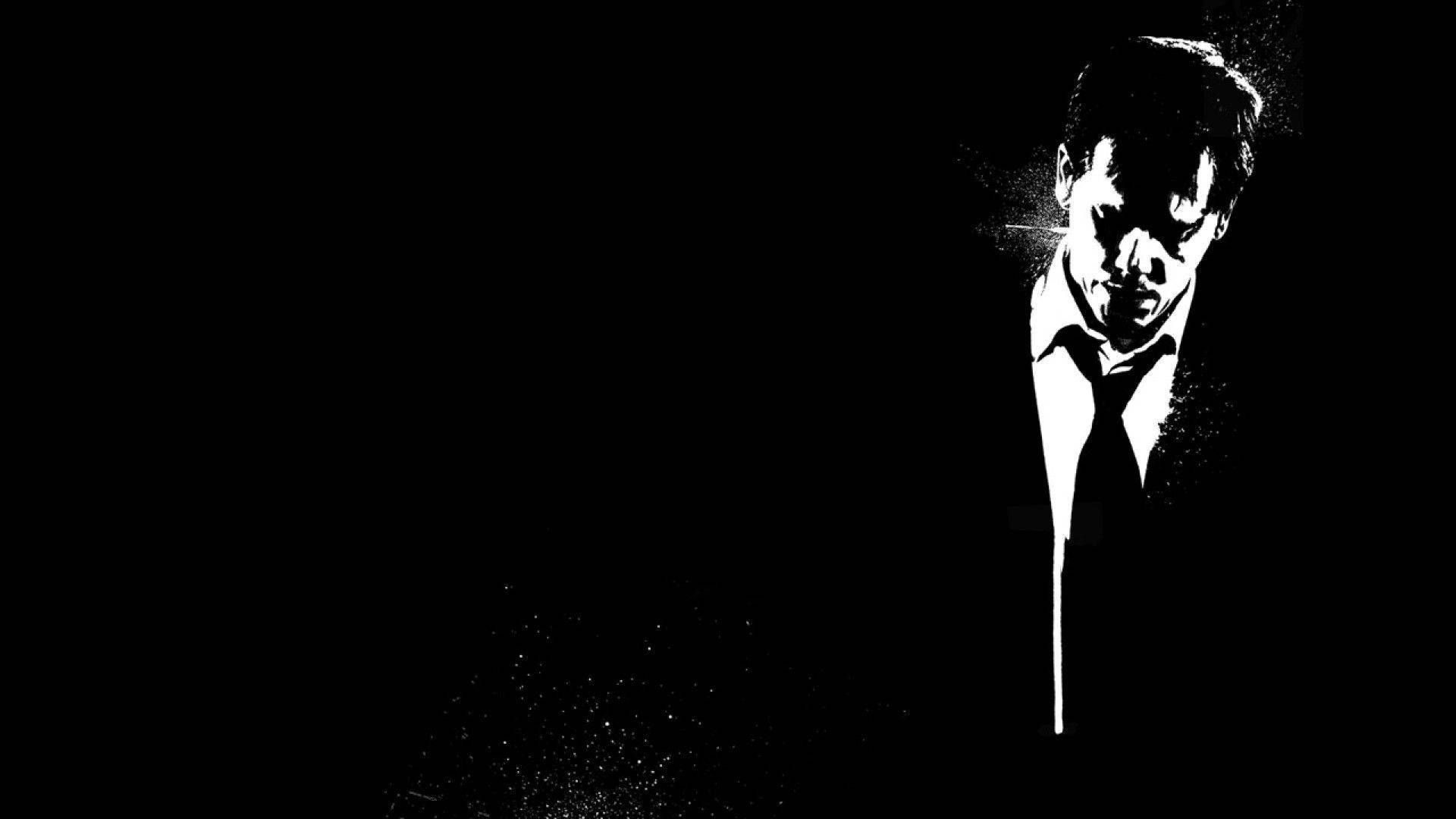 1920x1080 Download Captivating Black and White Art: Man's Portrait Wallpaper