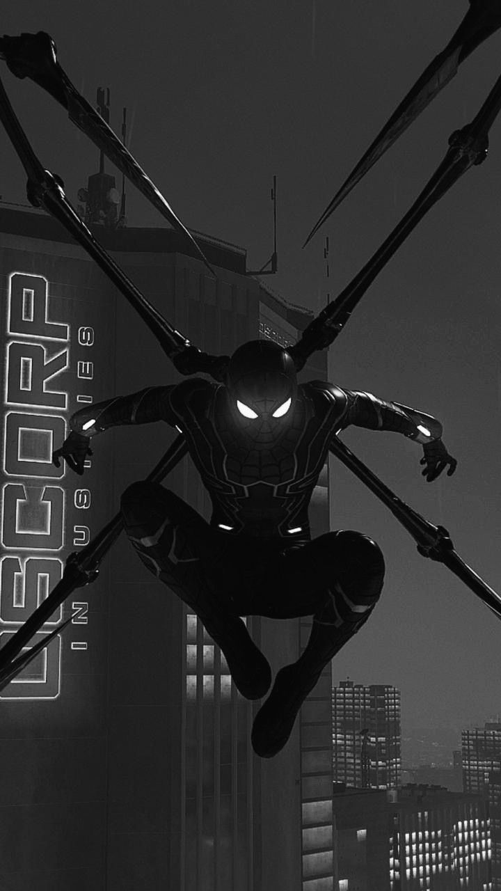 720x1280 Spider Man Black And White Wallpaper