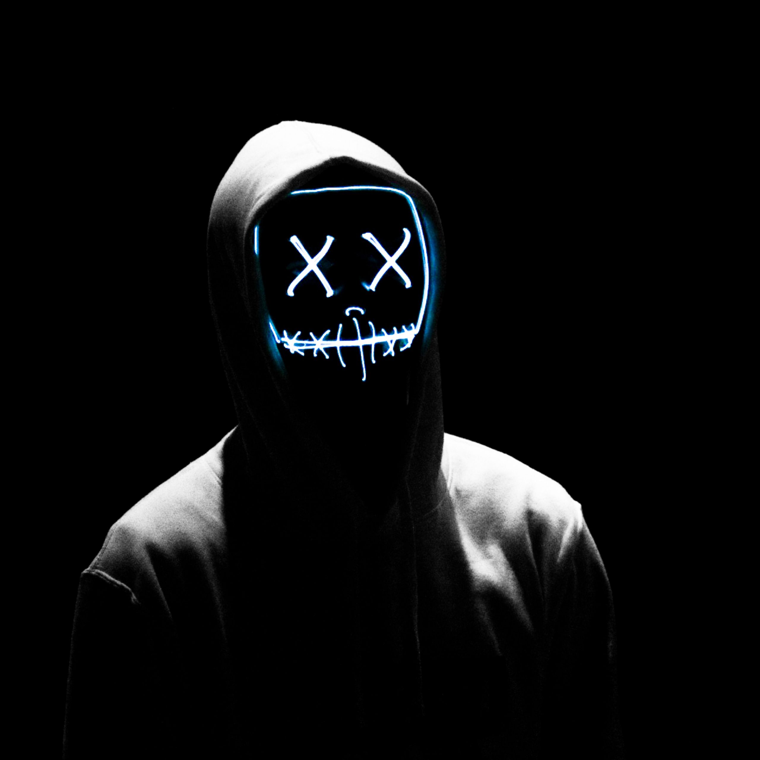 2560x2560 LED mask Wallpaper 4K, AMOLED, Anonymous