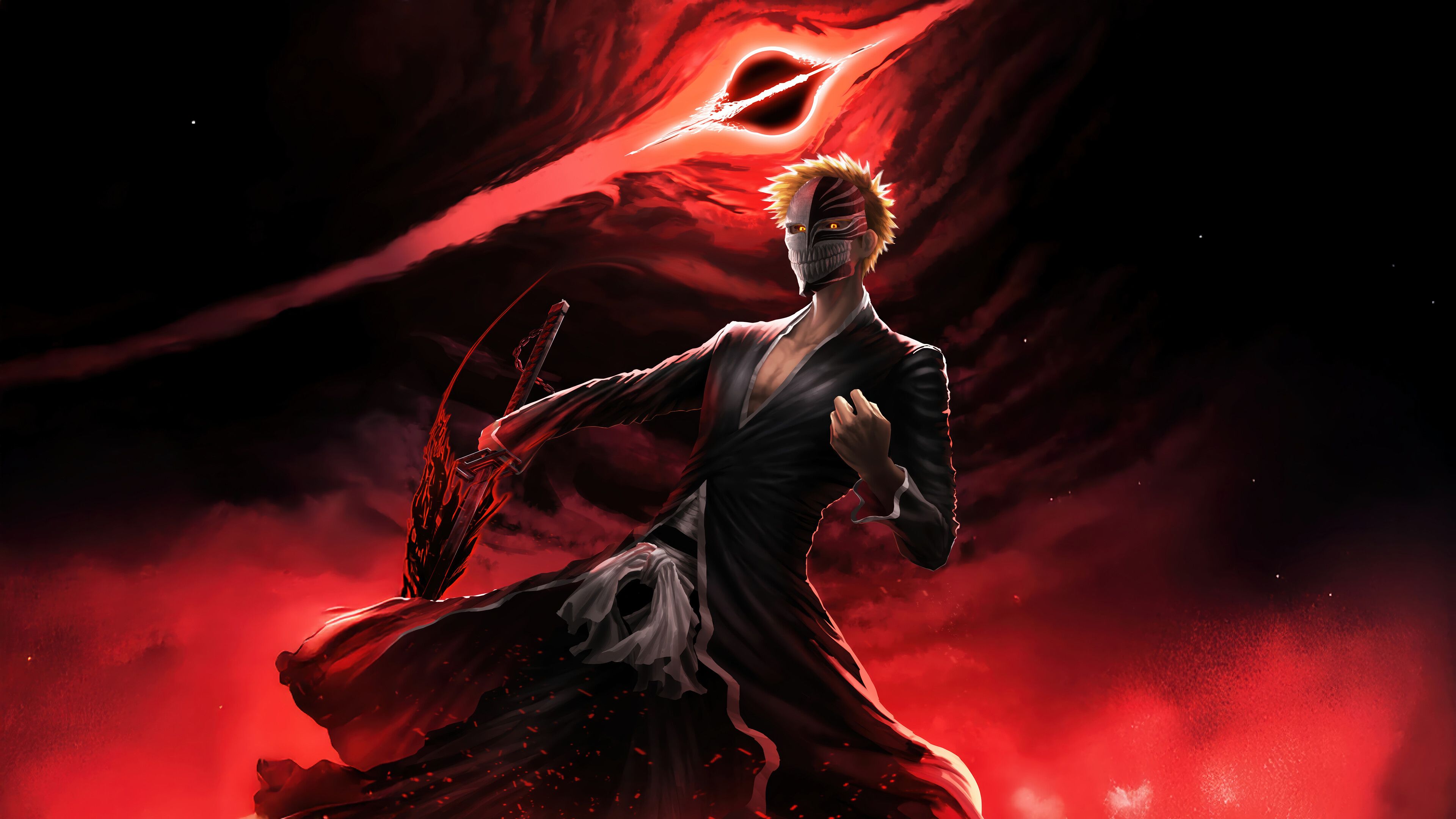 3840x2160 Ichigo Hollow Mask Bleach 4K Wallpaper Phone iPhone
