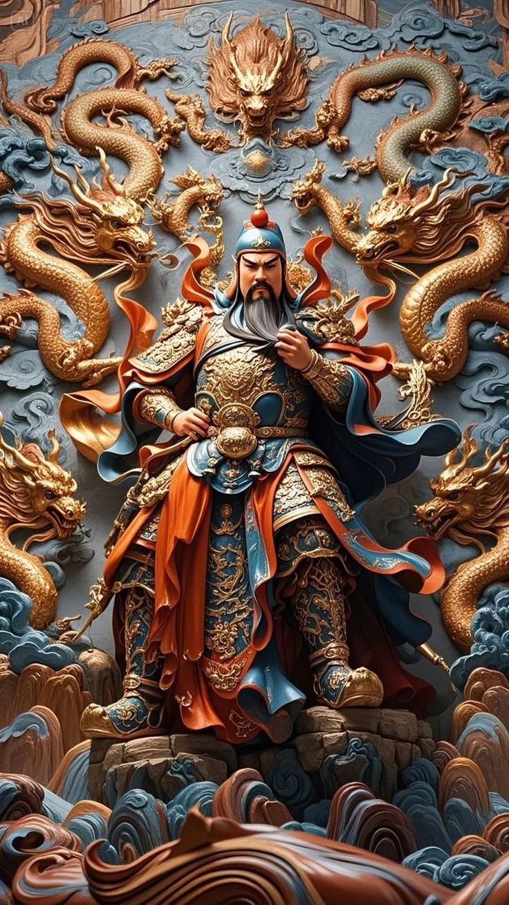 736x1308 Chinese dragon god. Chinese dragon emperor, Buddha art, Taoism