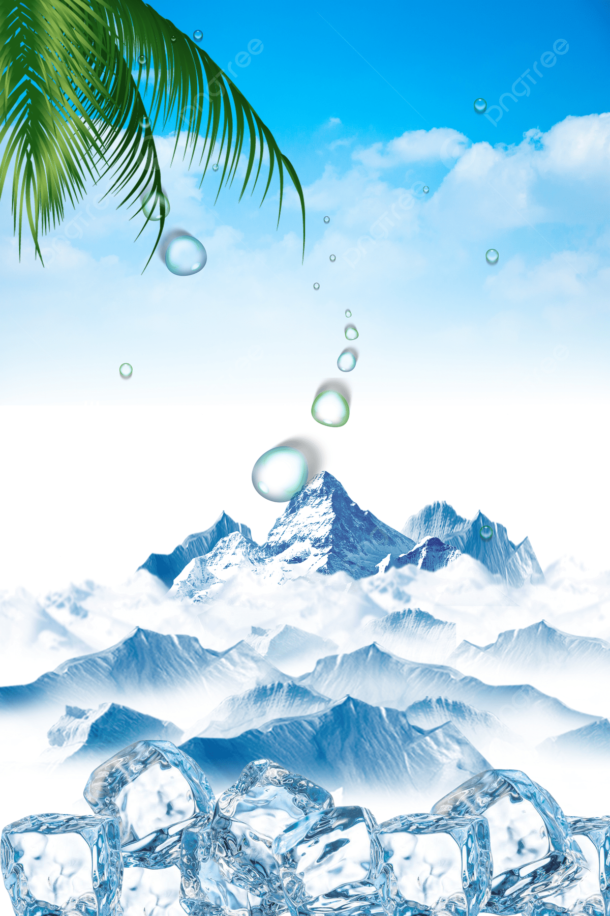 1200x1800 Summer Ice Block Poster Background Material Wallpaper Image For Free Download