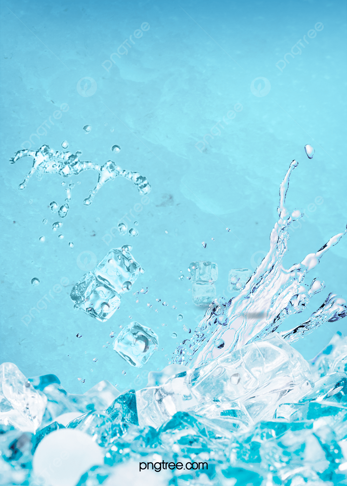 1200x1680 Background Of Light Blue Fresh Gradual Ice Block Into Water Wallpaper Image For Free Download