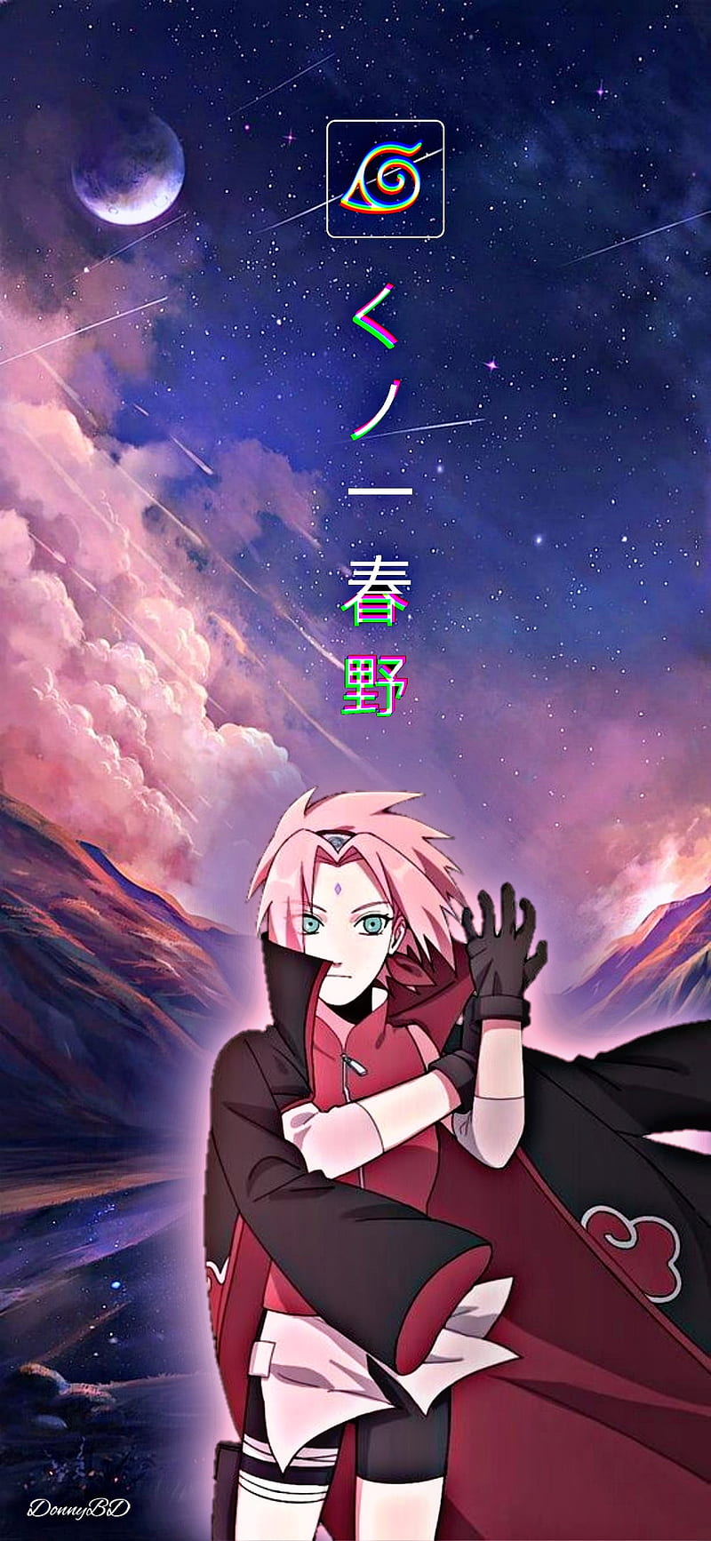 800x1734 Sakura Haruno Night, haruno, landscape, naruto, naruto shippuden, sakura, sakura haruno, HD phone wallpaper