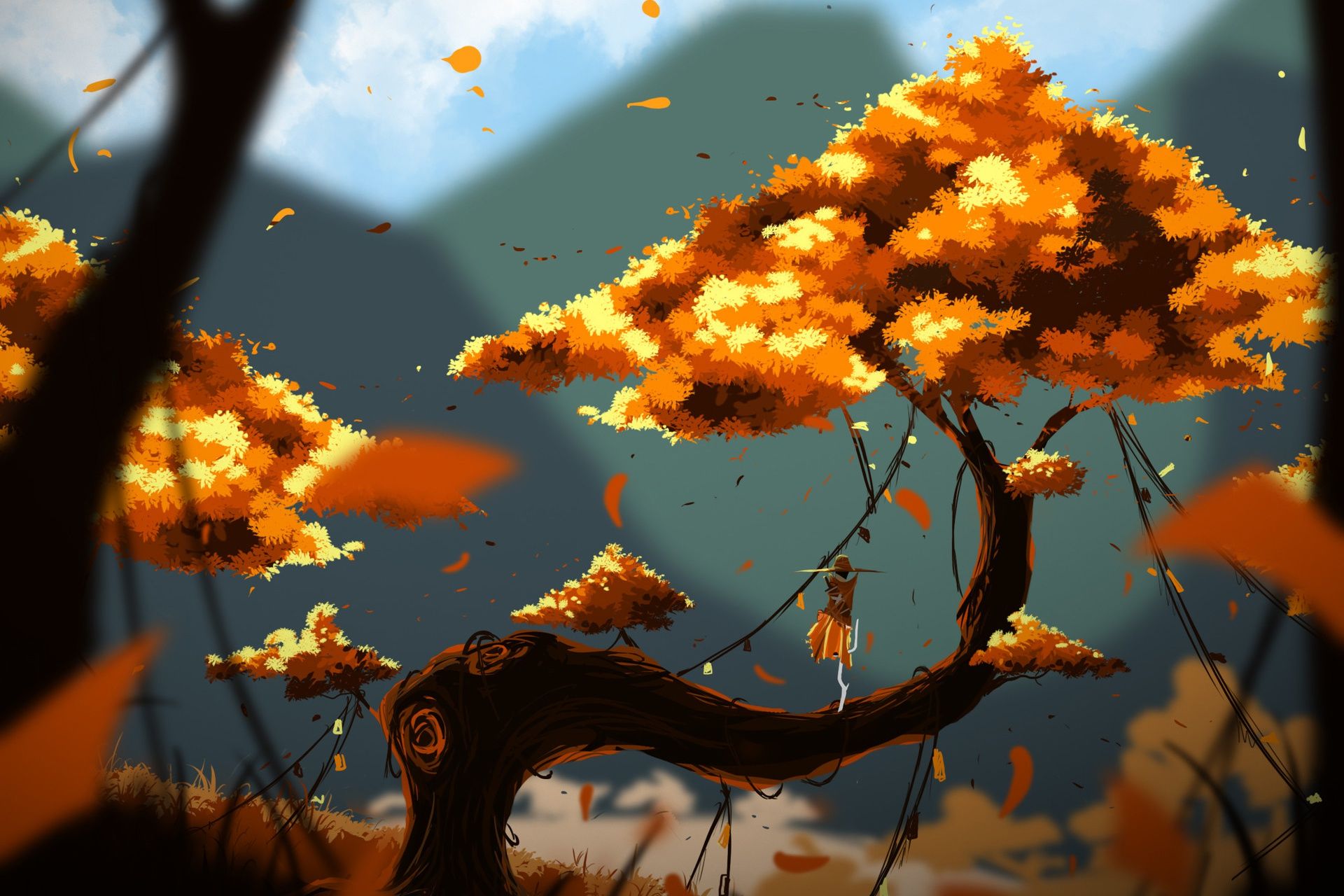 1920x1280 Autumn Fantasy Tree HD Wallpaper