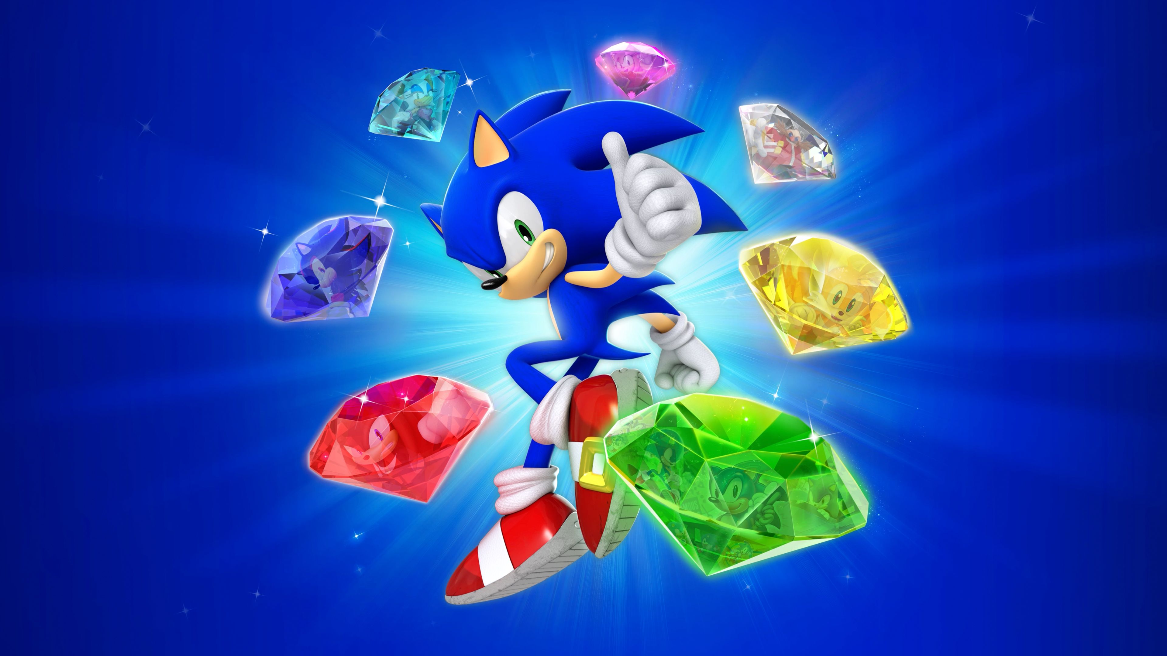 3840x2160 Sonic the Hedgehog 35th Anniversary Artwork Wallpaper with Monocle