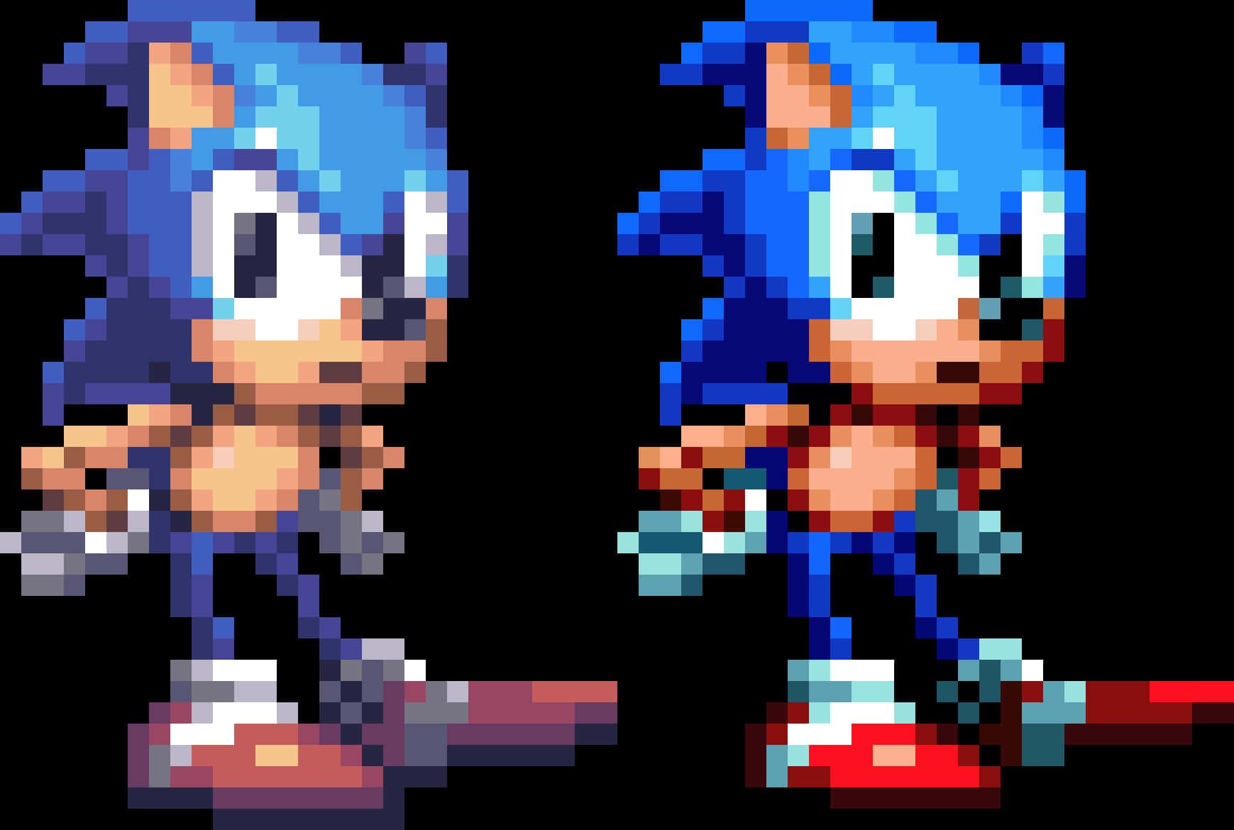 1739x1170 Download Classicvs Modern Sonic Pixel Art Wallpaper