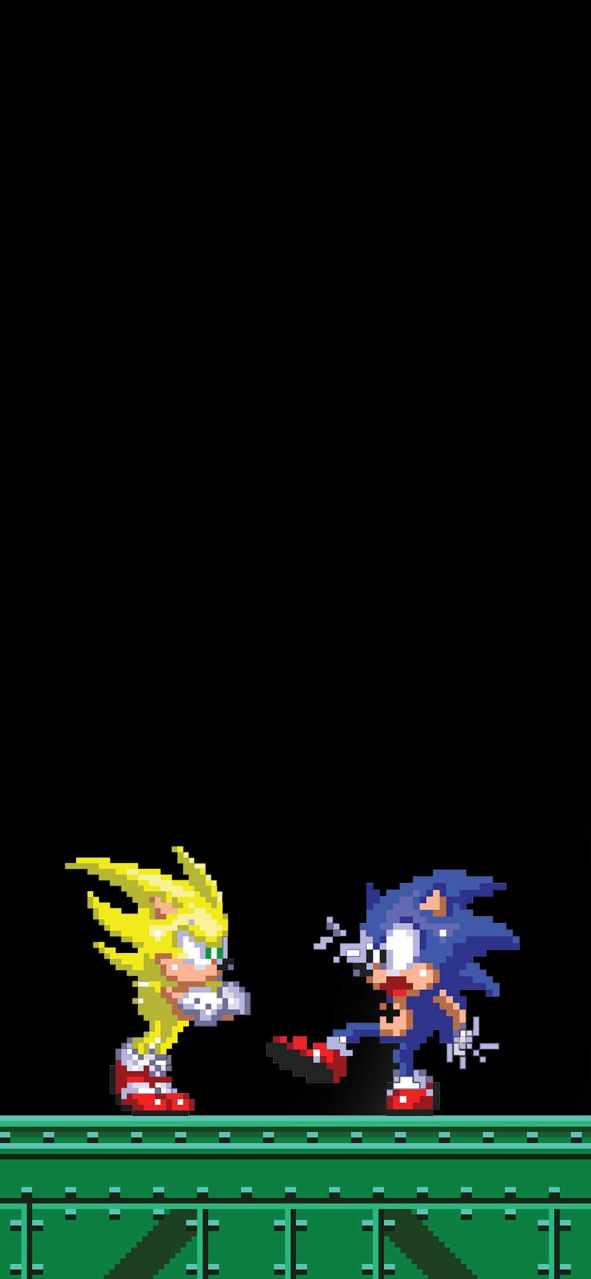 1205x2609 Pixel Sonic Wallpaper