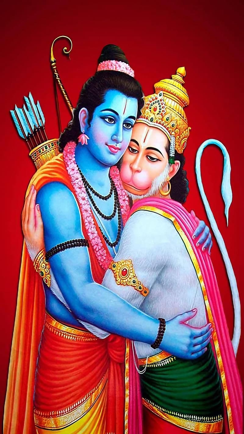 800x1422 Shree Ram, Lord Ram And Hanuman Ji, lord ram, hanuman ji, god, HD phone wallpaper