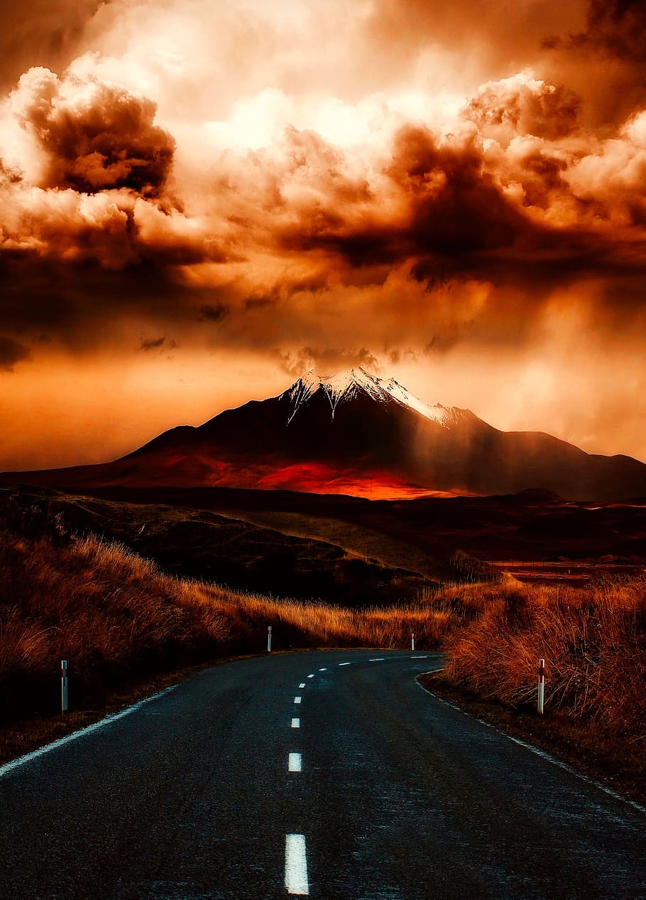 910x1266 Dark country road 1080P, 2K, 4K, 5K HD wallpaper free download