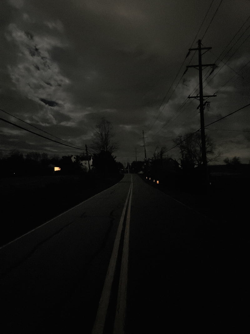 800x1067 Dark Road, clouds, country, night, path, HD phone wallpaper