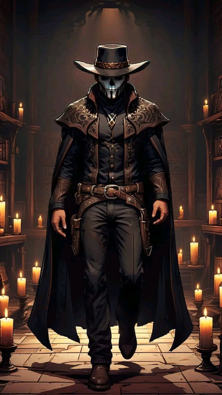736x1308 The Dark Cowboy Wallpaper Digital Art Design