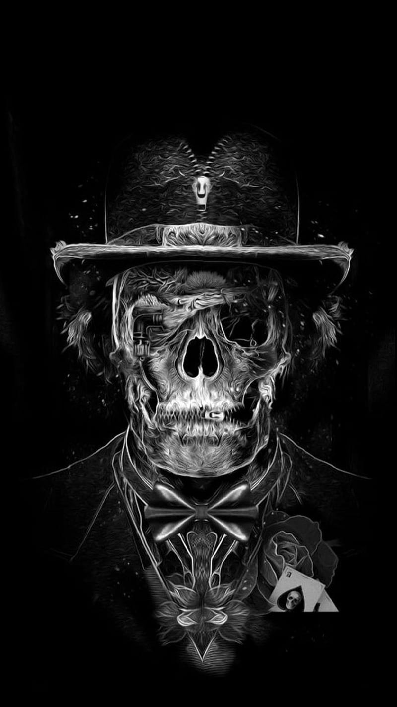 800x1422 Skull dark, HD phone wallpaper