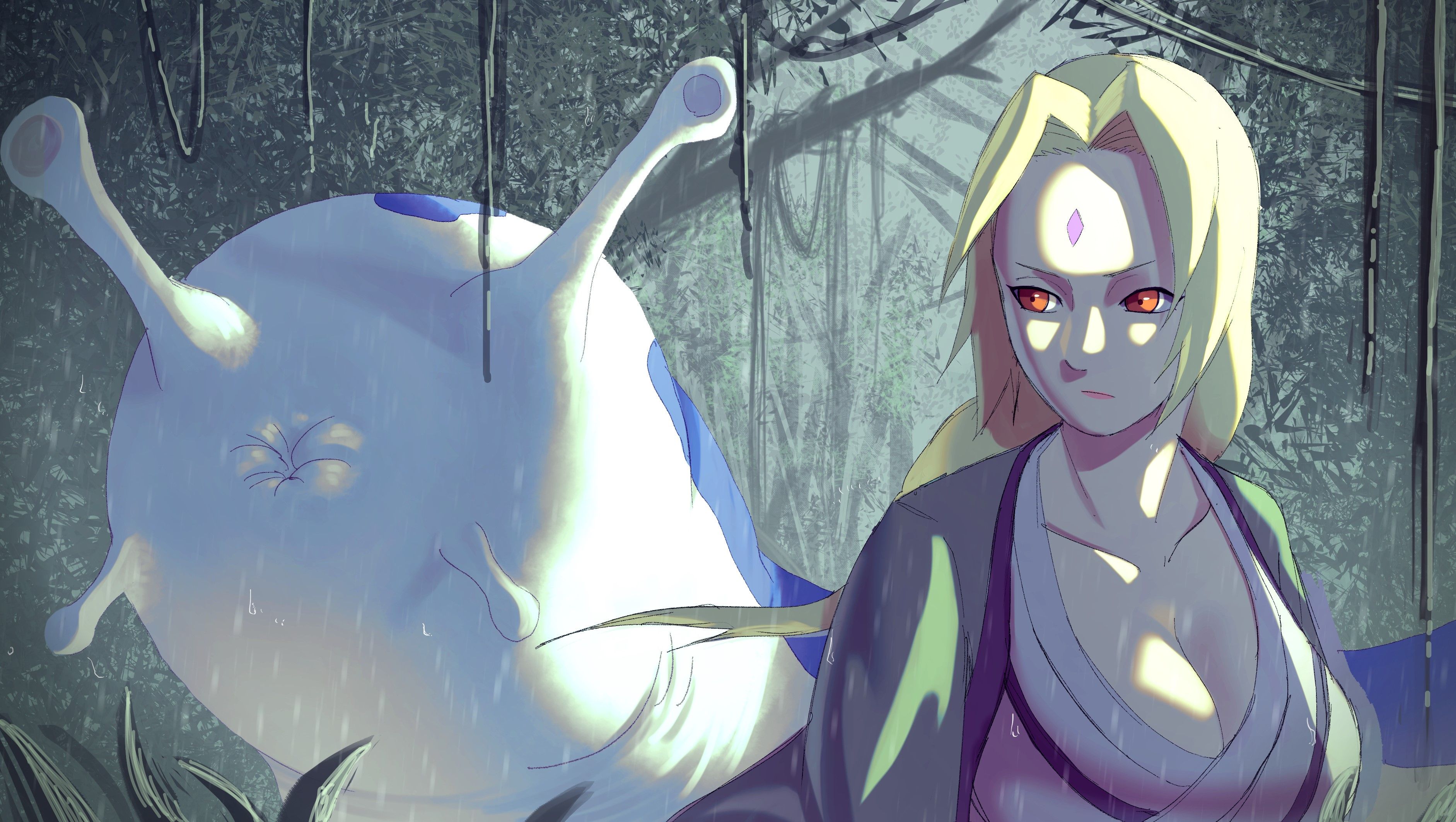 3765x2126 Download Katsuyu (Naruto) Tsunade (Naruto) Anime Naruto HD Wallpaper by しうx2126