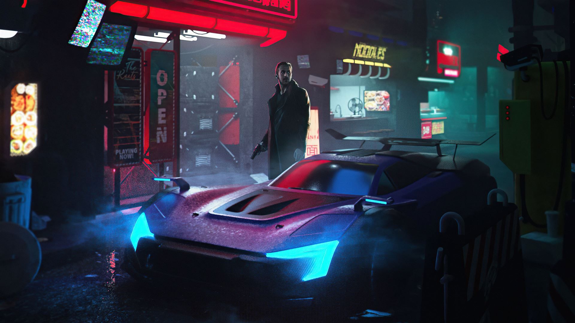 1920x1080 cyber city blade runner 5k MacBook Air Wallpaper Download