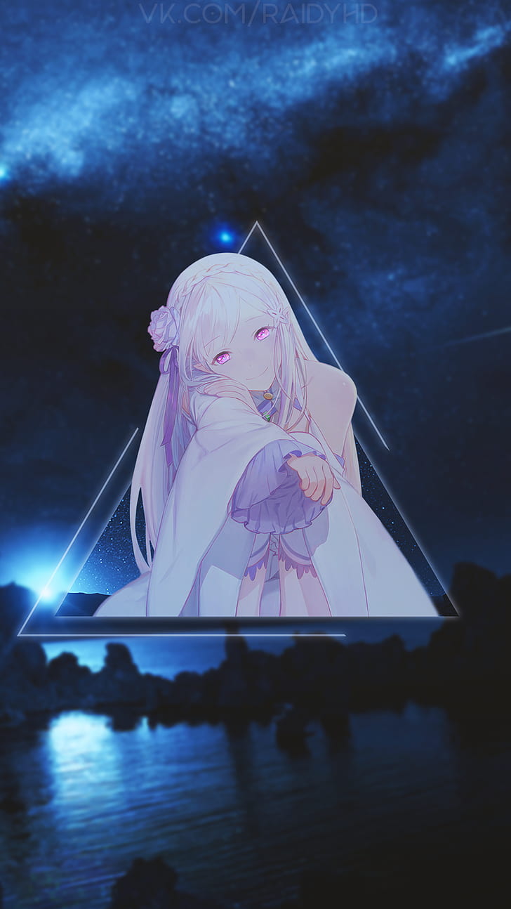 728x1294 HD Wallpaper: Anime, Anime Girls, Picture In Picture, Emilia (Re: Zero), Re Zero