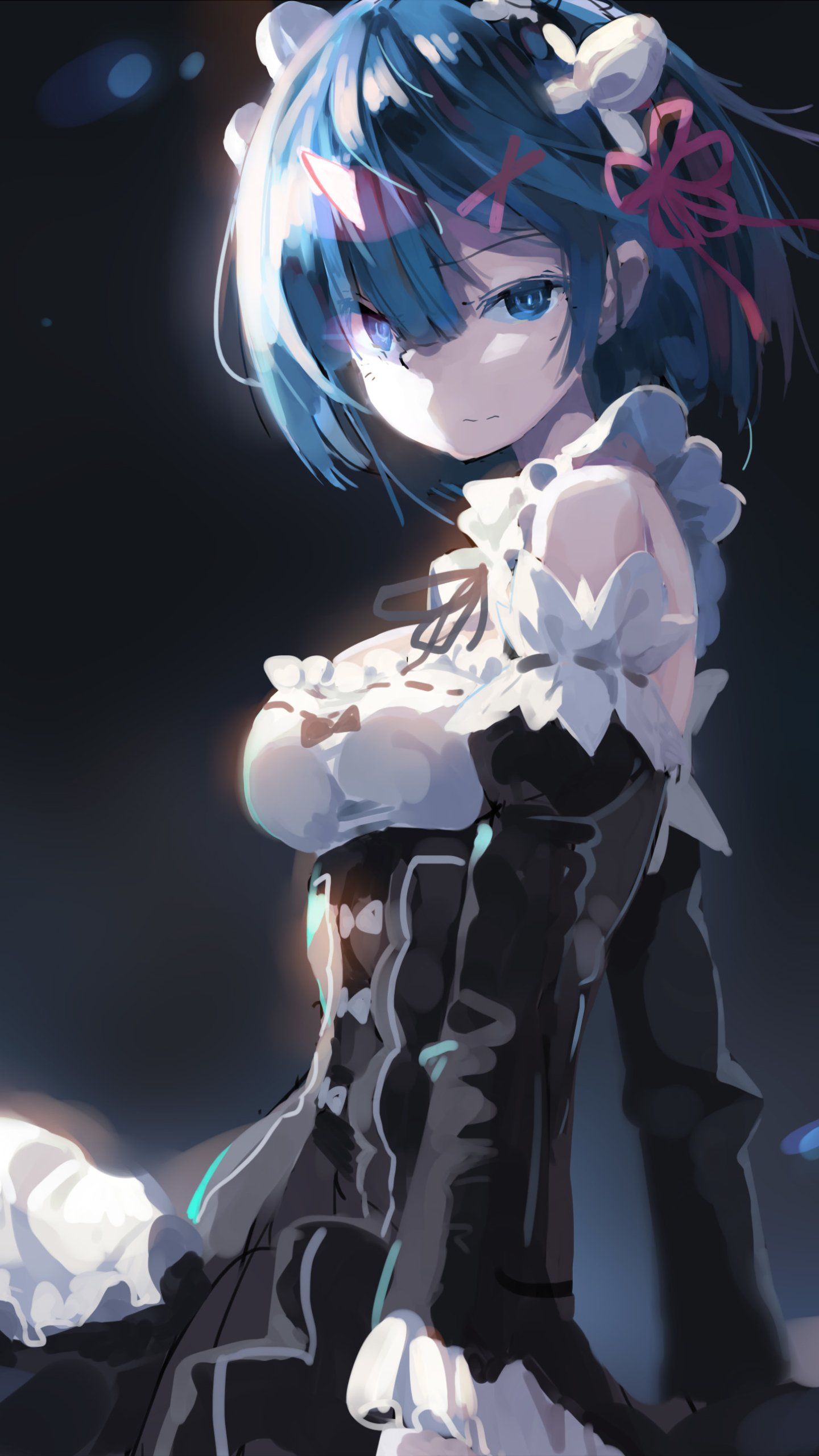 1440x2560 Rem:Zero Phone Wallpaper / Midnight Maid Rem / Re:Zero Rem Portrait / Rem Nightfall