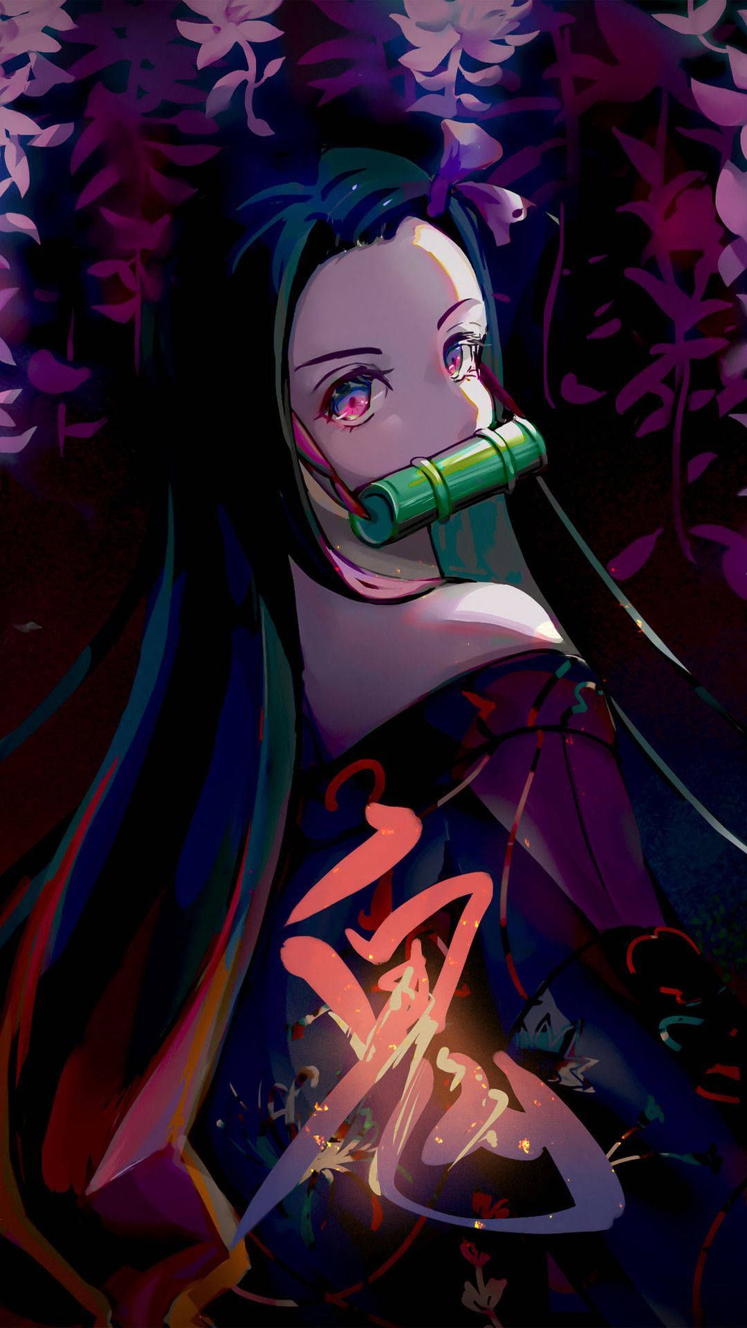 1080x1920 Nezuko Dark Wallpaper