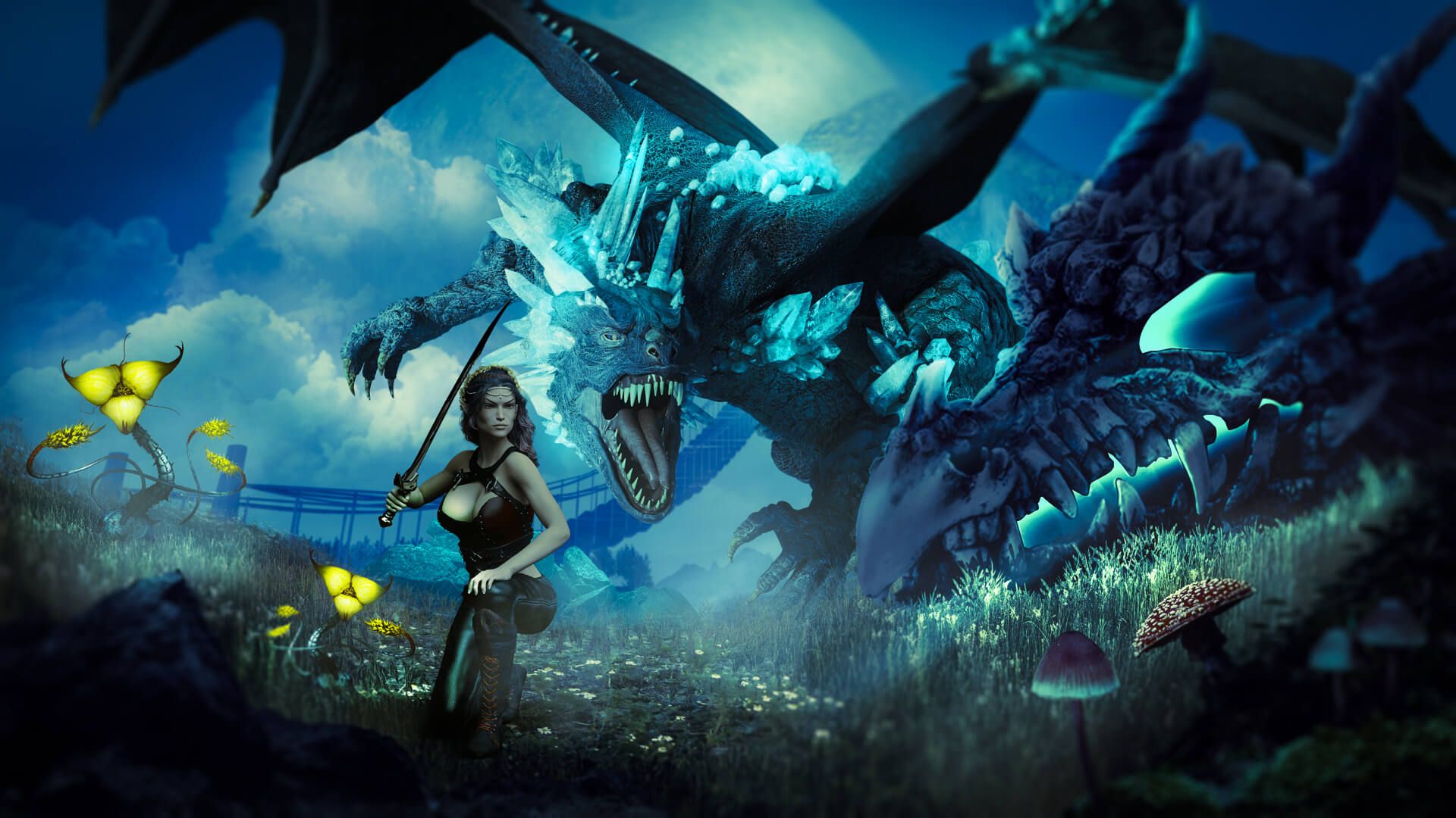 1920x1080 The Land of Dragons