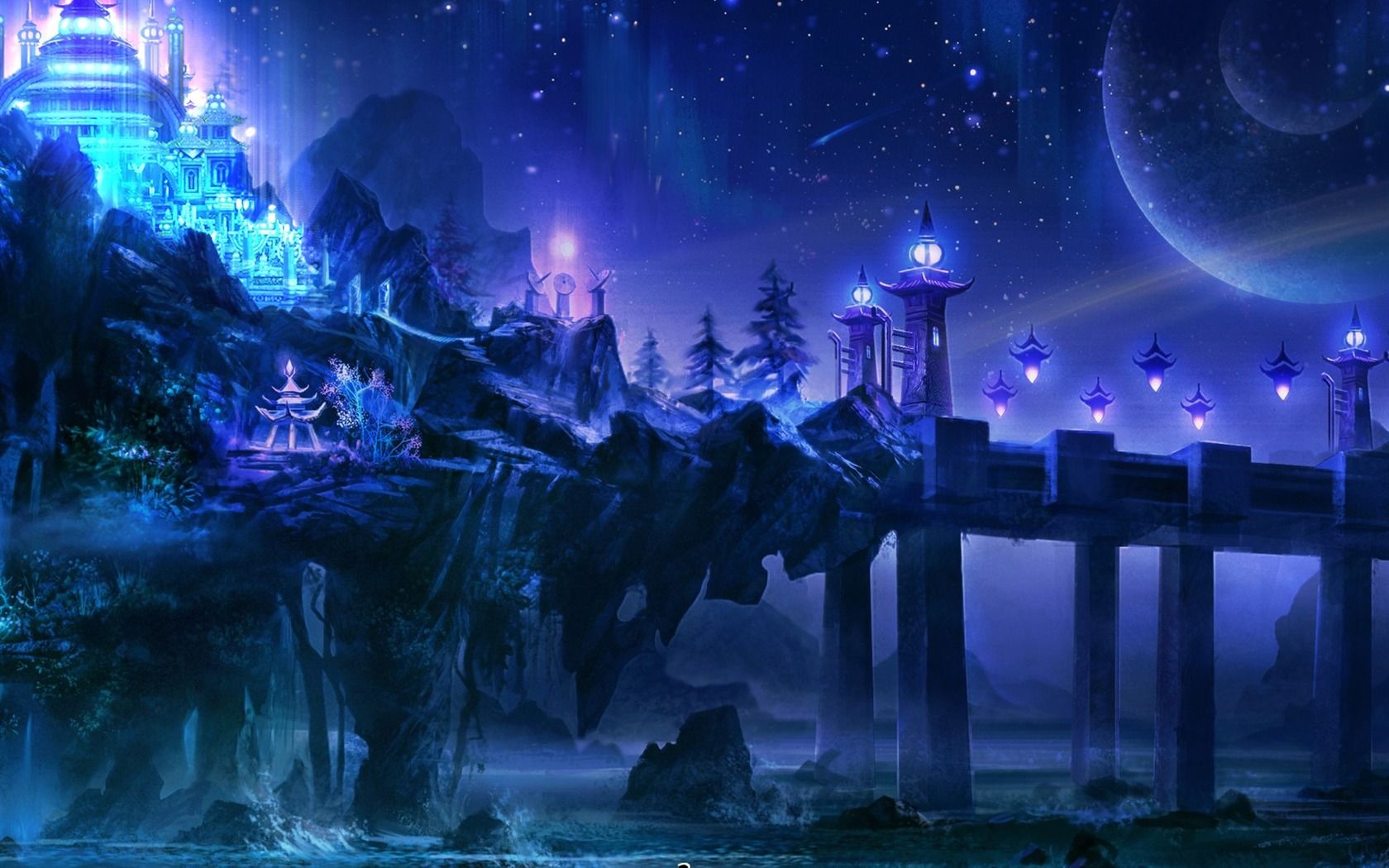 1680x1050 3D Fantasy Masterpiece Nine World The Official Game Wallpaper